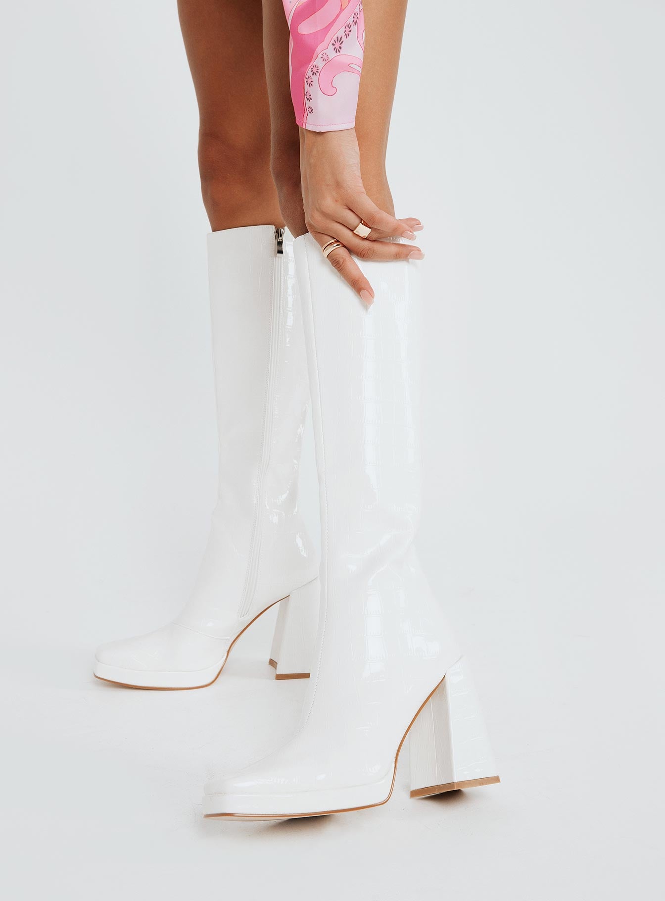 Alternative view of Montgomery Boot White Croc