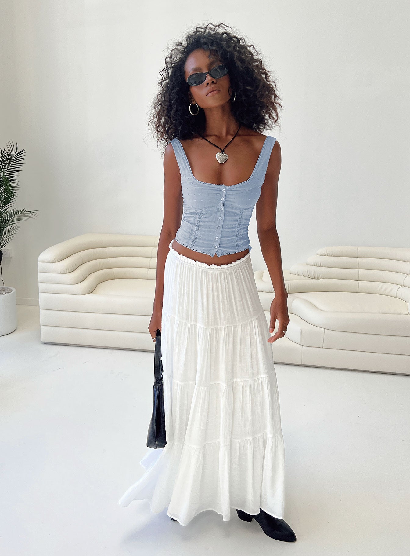 Alternative view of Mya Maxi Skirt White