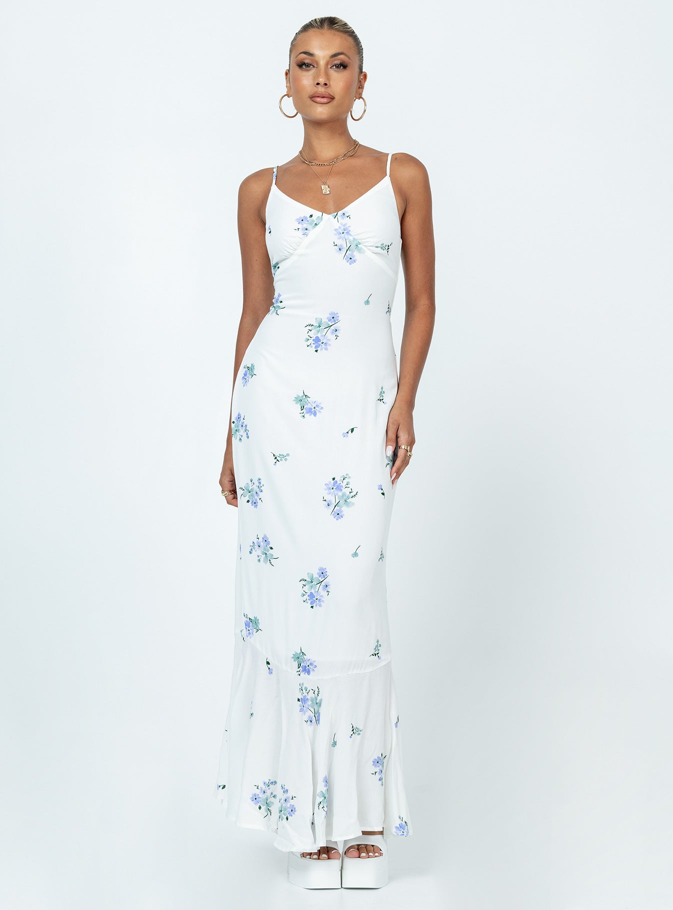 Alternative view of Sing Along Maxi Dress White / Blue
