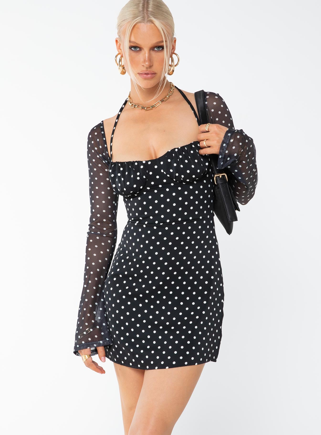 Alternative view of Dyer Mini Dress Black / Polka Dot