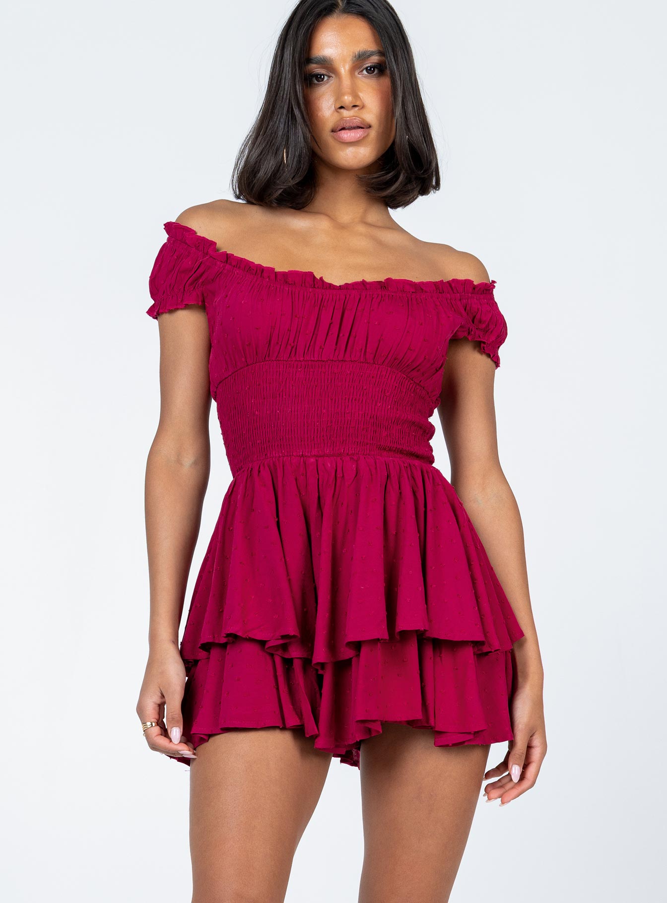 Alternative view of The Love Galore Romper Burgundy
