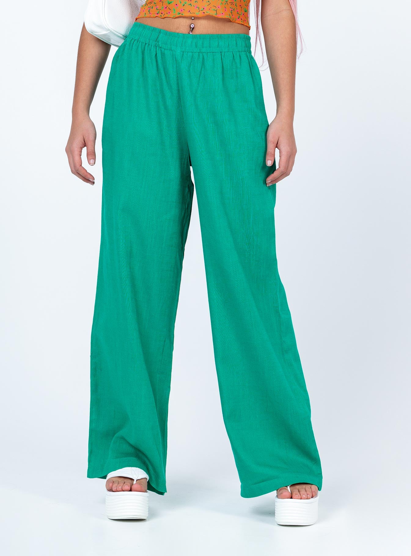 Alternative view of Louis Linen Blend Pants Green