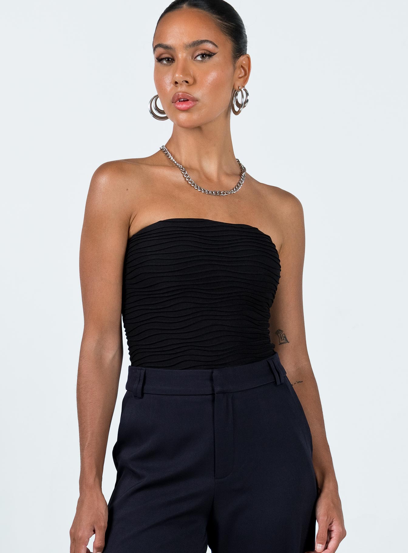 Alternative view of Makena Strapless Bodysuit Black