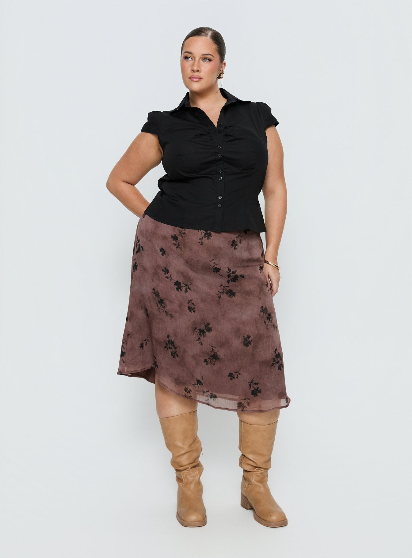 Alternative view of Moses Midi Skirt Multi Curve