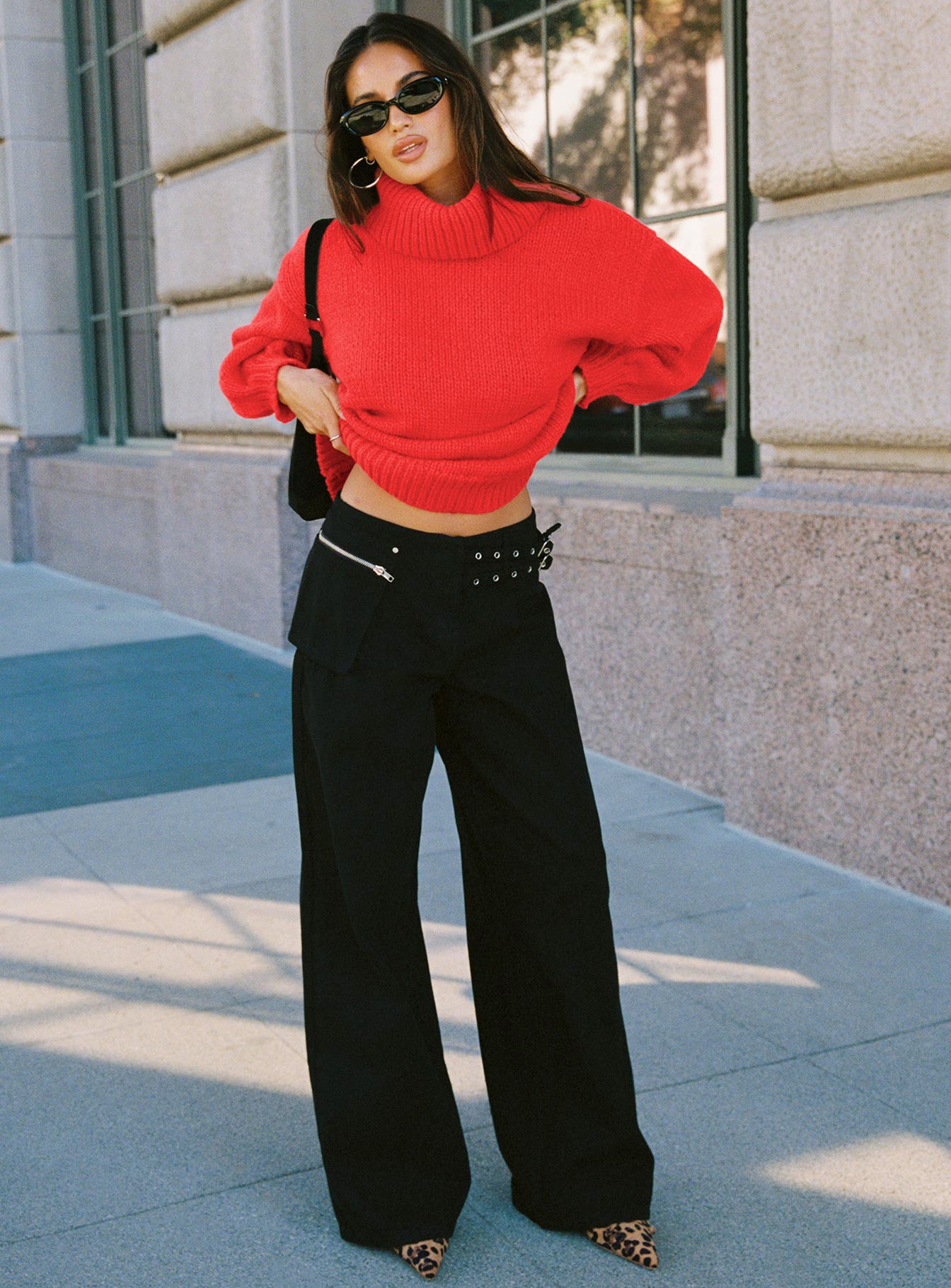 Alternative view of Paltrow Mid Rise Wide Leg Cargo Jeans Black