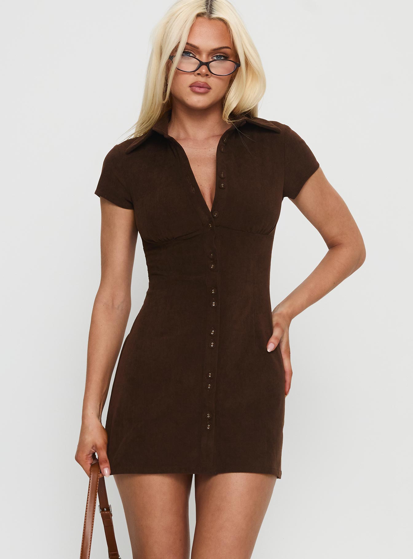 Alternative view of Cottesloe Corduroy Mini Dress Chocolate