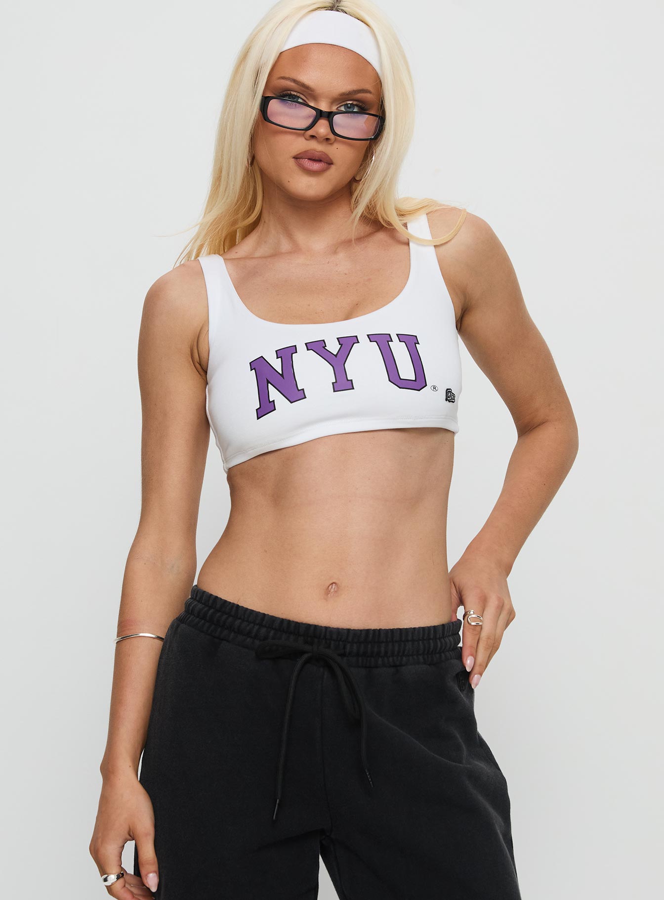 Alternative view of Nyu Scoopneck Tank Top White