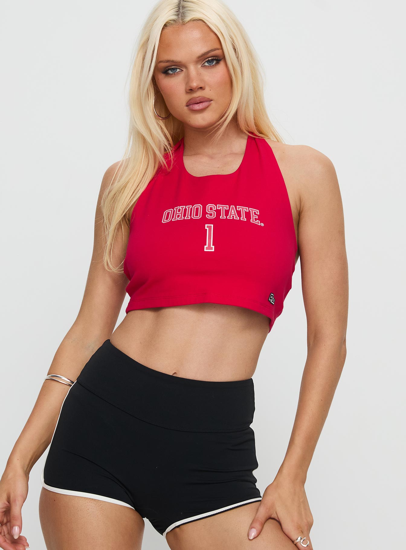 Alternative view of Ohio State Tailgate Halter Top Red