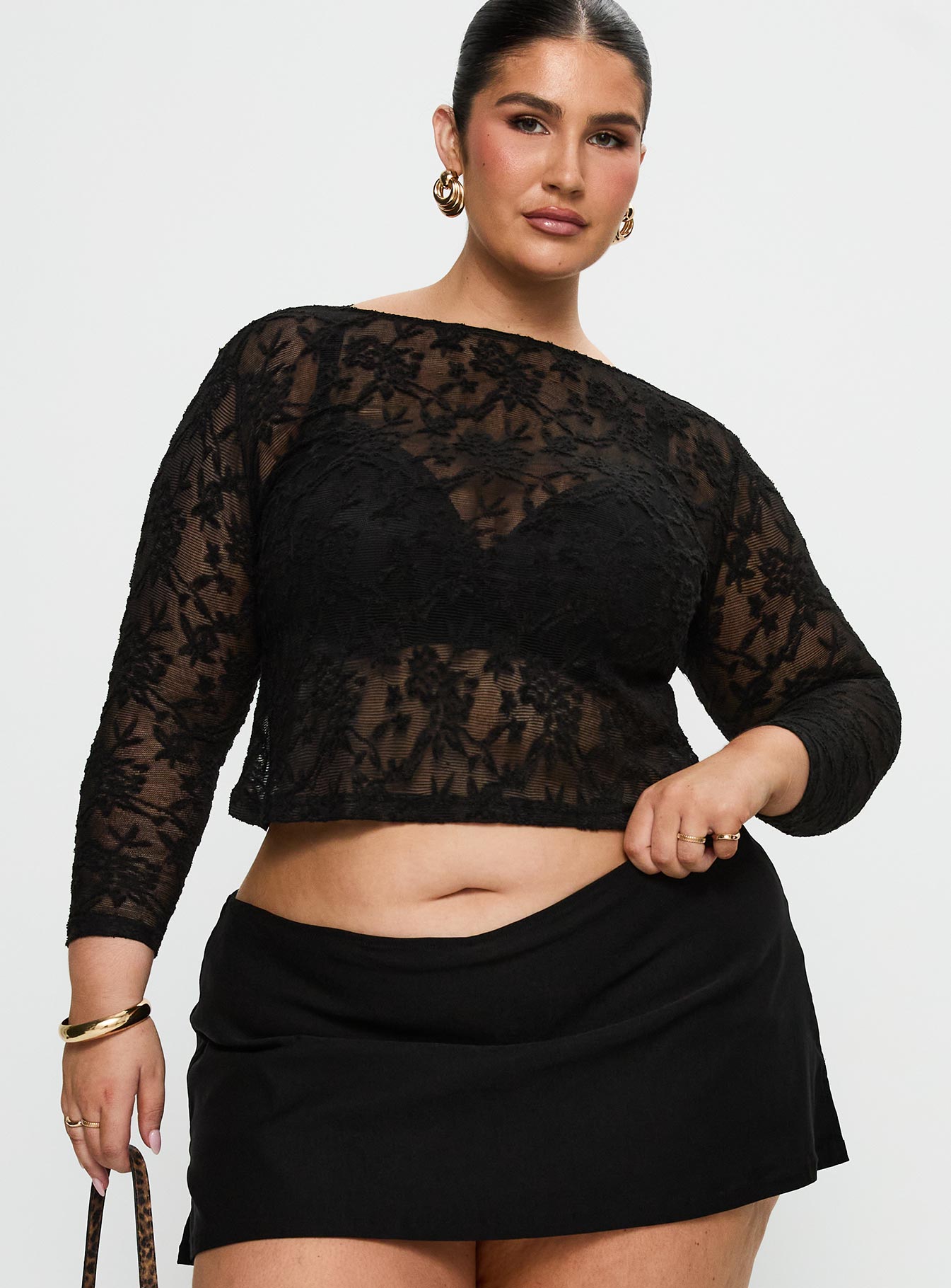 Alternative view of Martine Sheer Top Black Curve