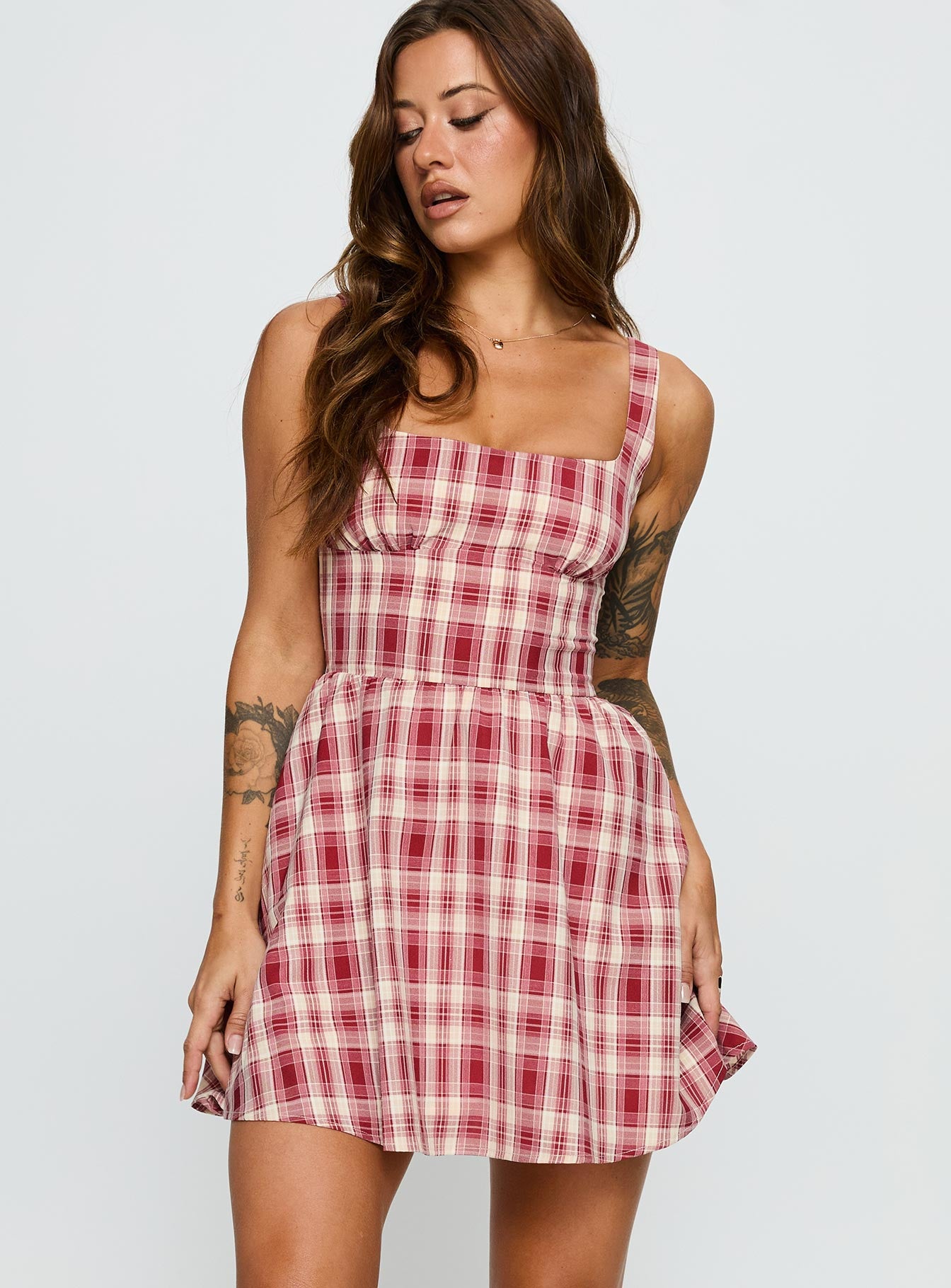 Alternative view of Ofeliah Mini Dress Red Check