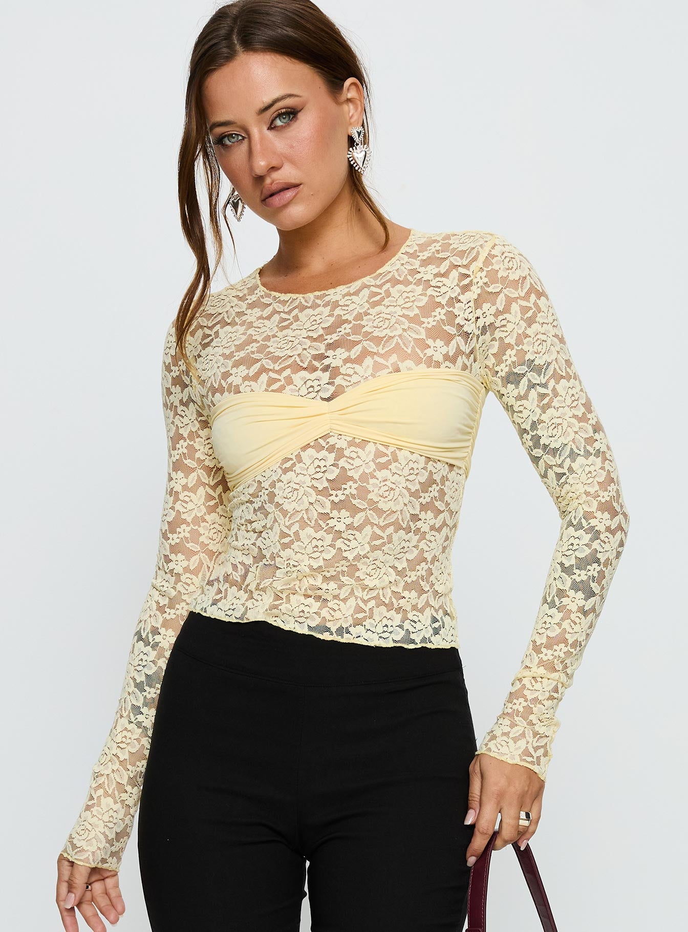 Alternative view of Midnight Long Sleeve Top Vanilla Custard