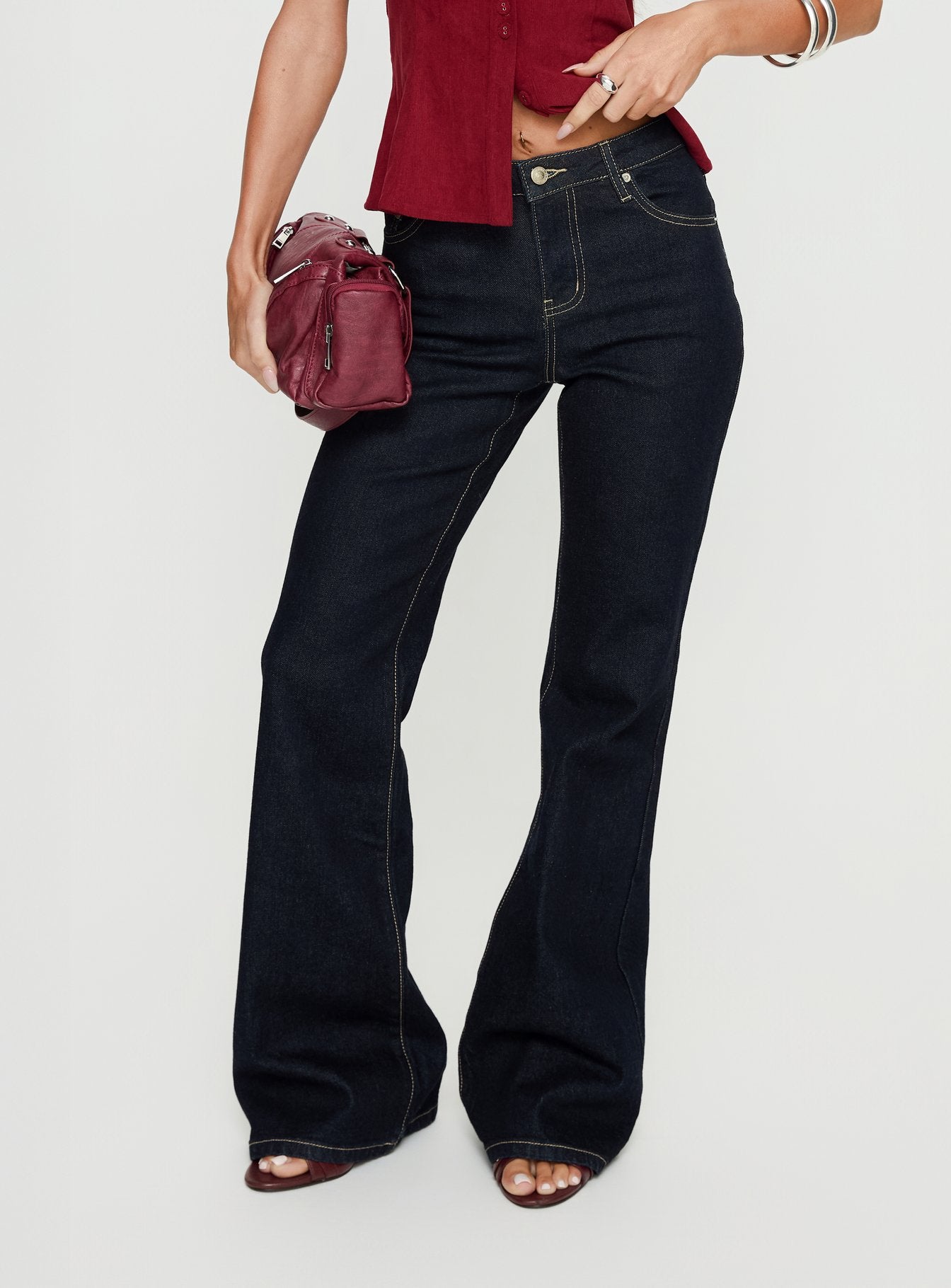 Alternative view of Magic Mirror Mid Rise Bootleg Jeans Raw Indigo