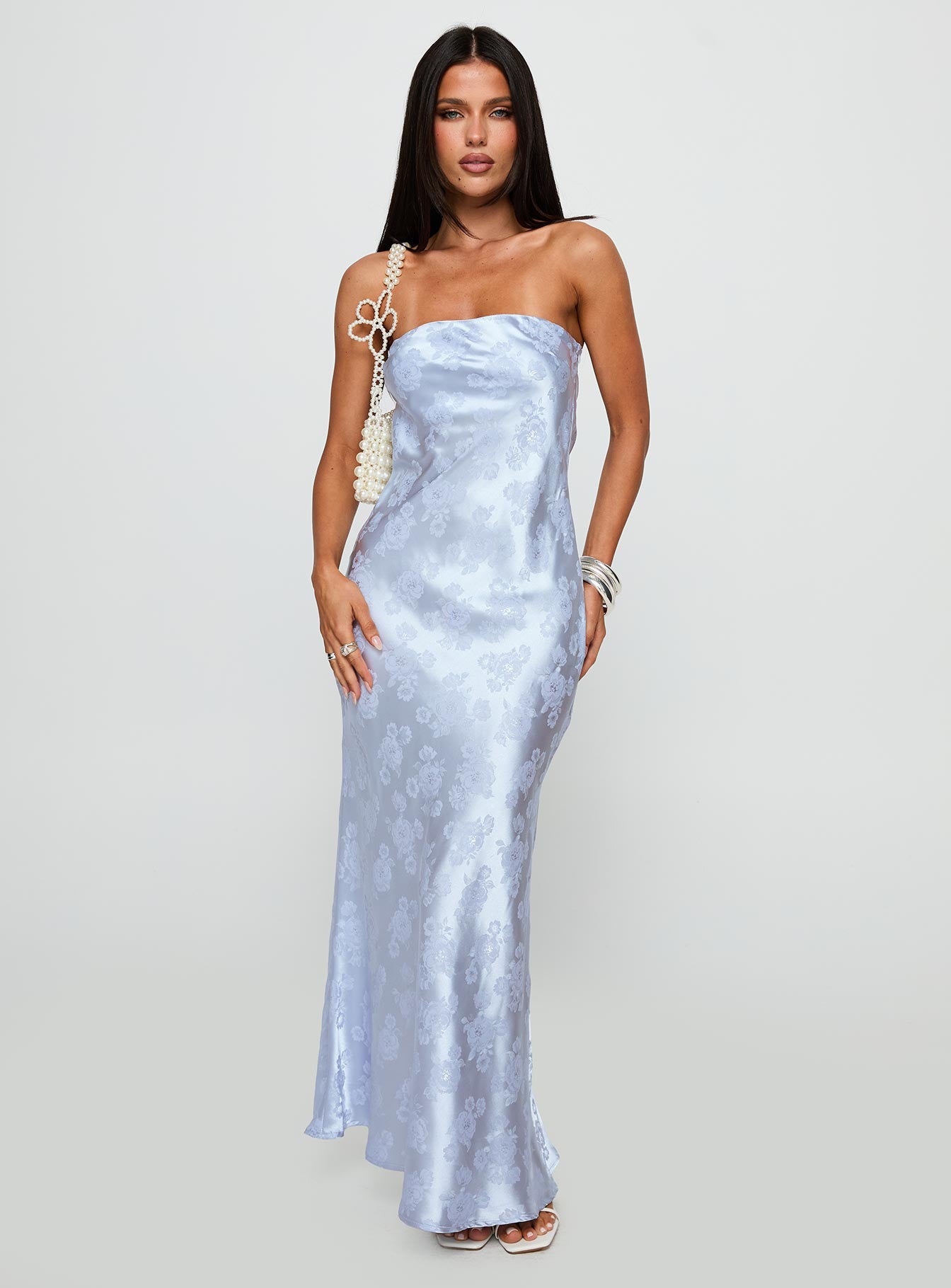 Alternative view of Haley Maxi Dress Blue Jacquard