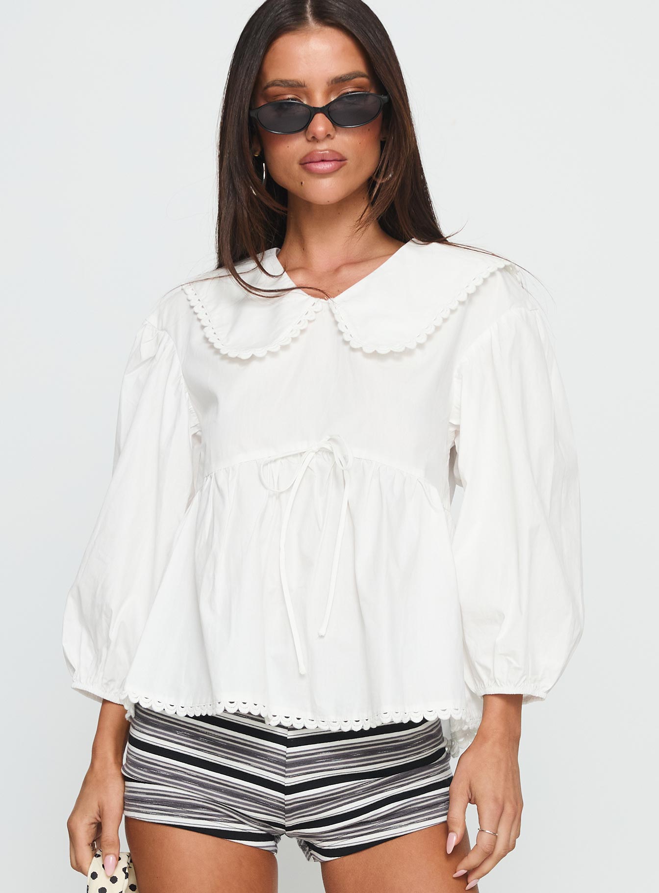 Alternative view of Narelle Deep Collar Blouse Top White