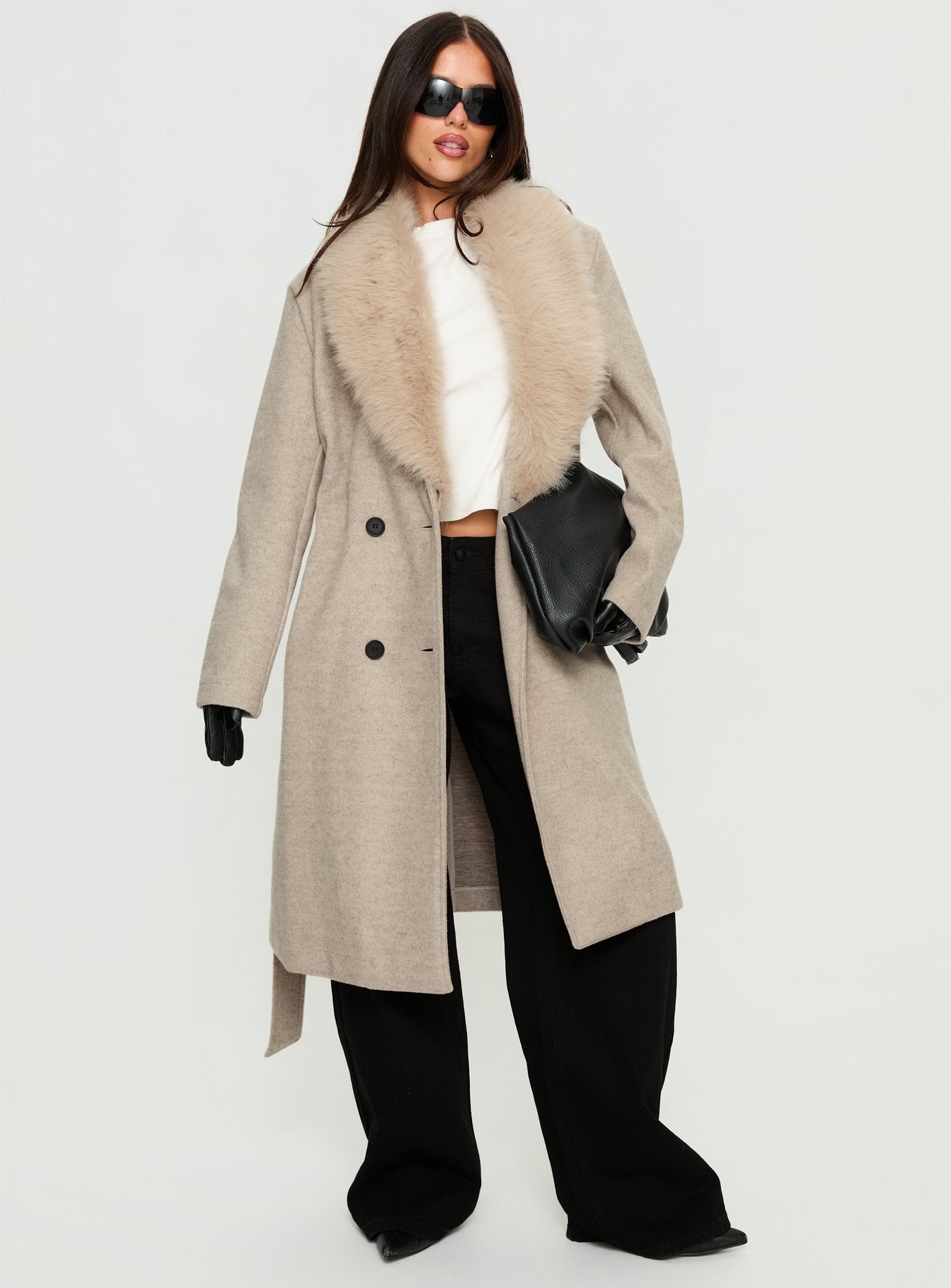 Alternative view of Hallyn Faux Fur Collar Coat Beige