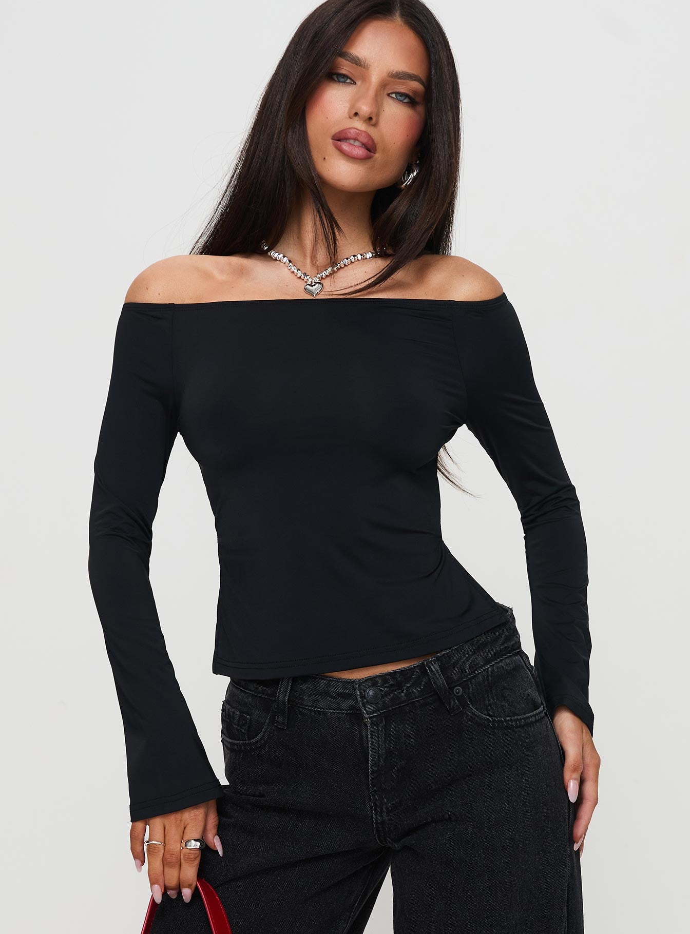 Alternative view of Maestro Off The Shoulder Top Black