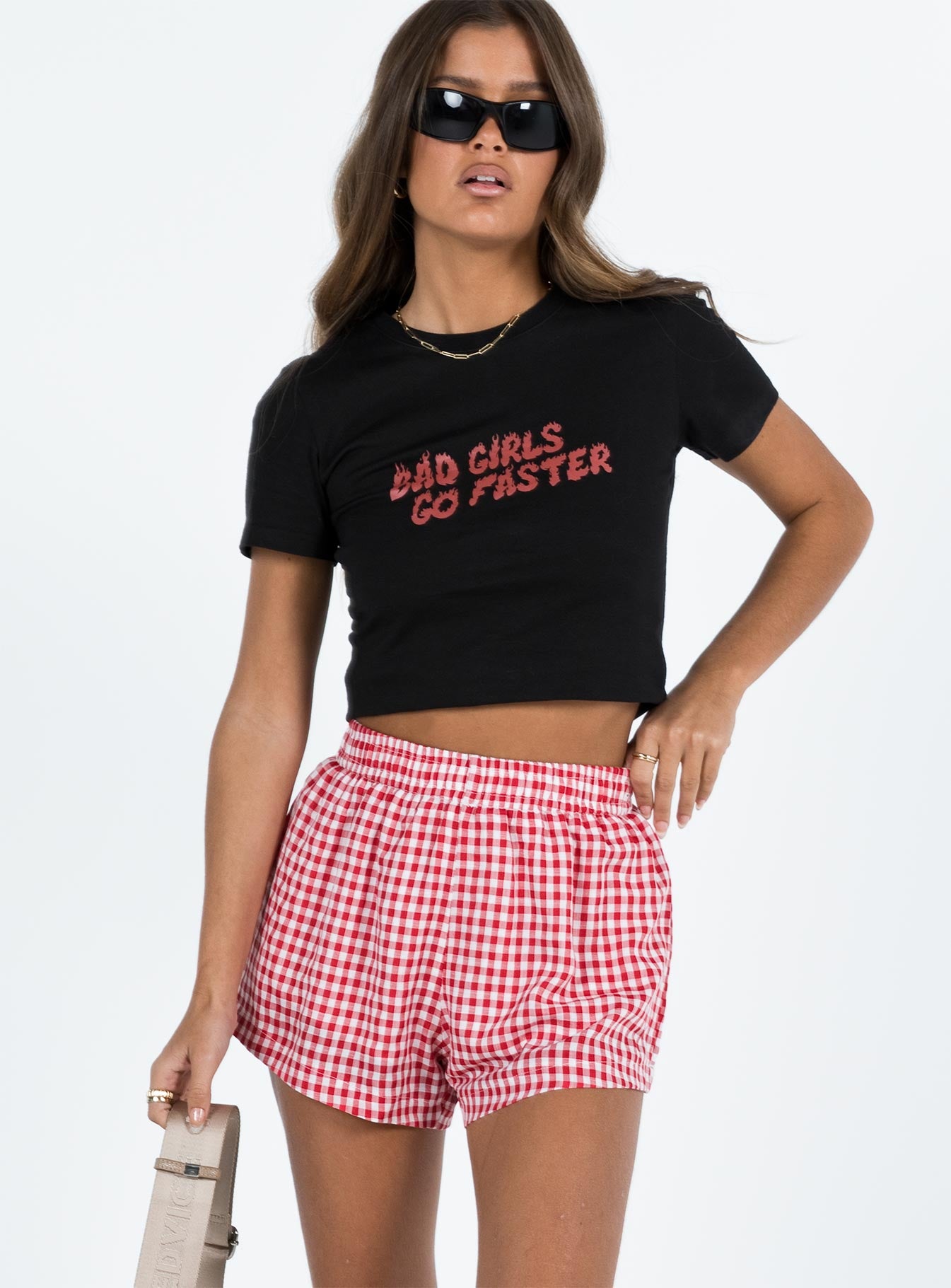 Alternative view of Beach House Shorts Red / White Gingham