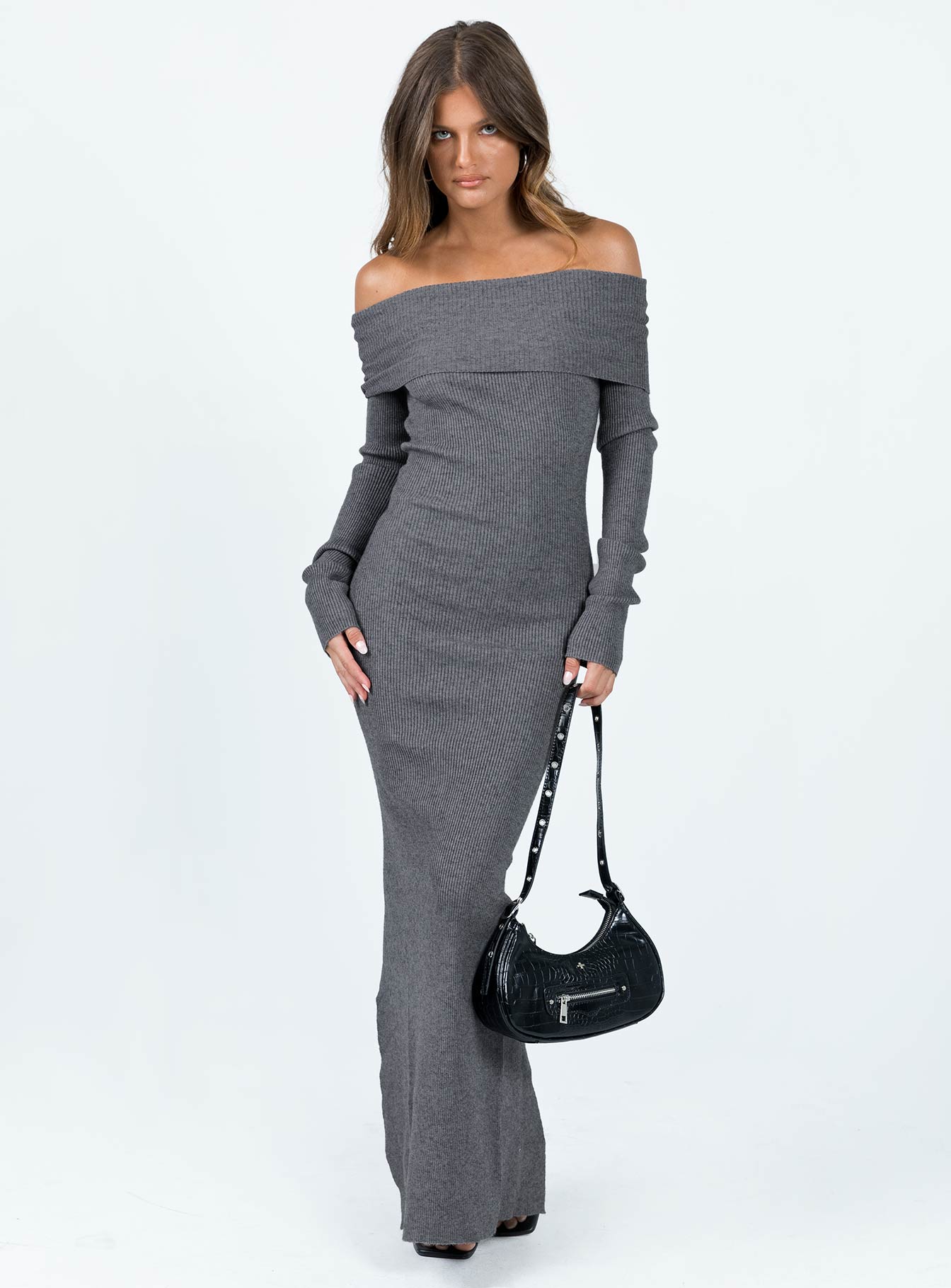Alternative view of Phylis Off The Shoulder Maxi Dress Slate