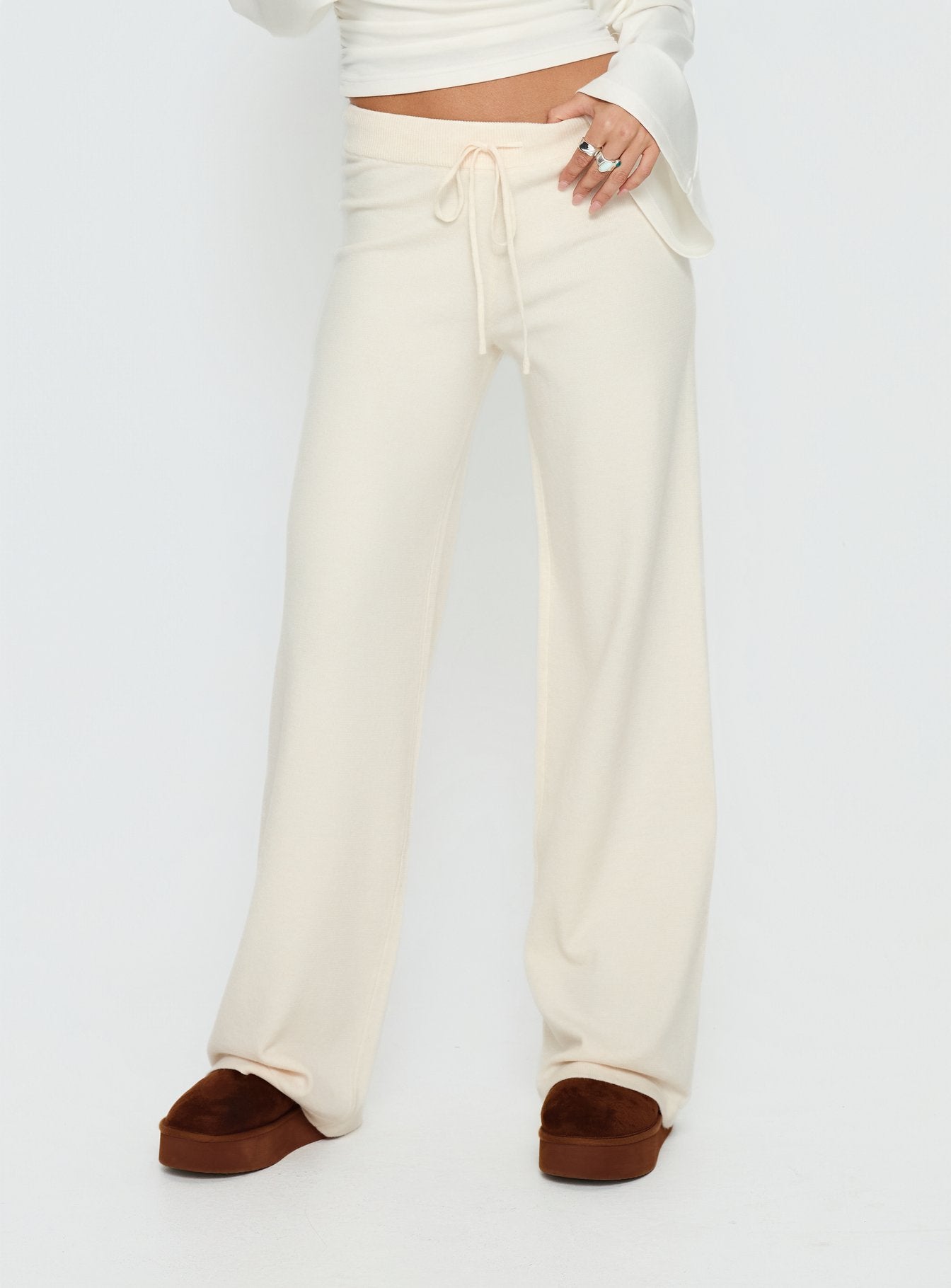 Alternative view of Felisha Low Waist Knit Pants White