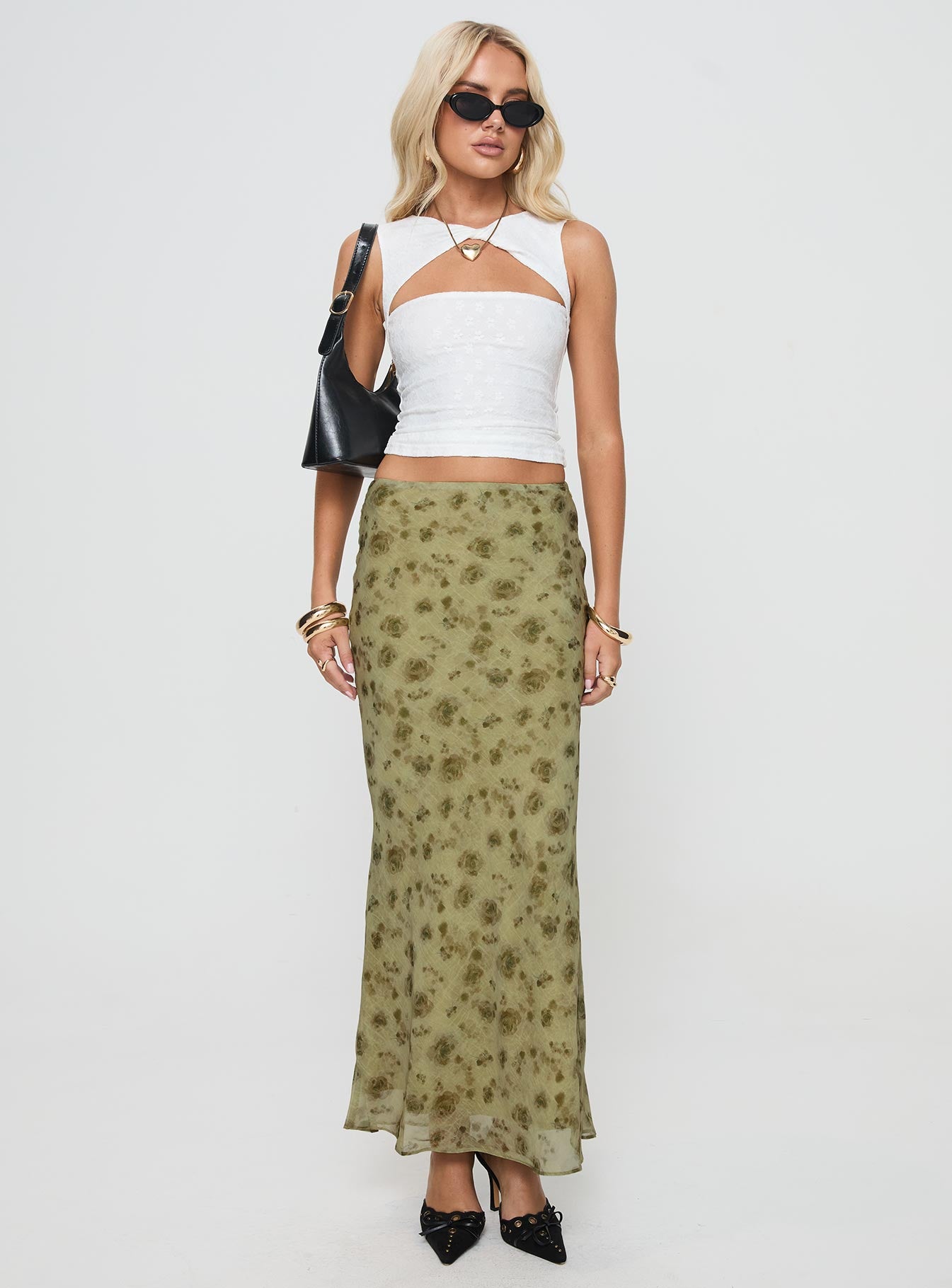 Alternative view of Piazia Maxi Skirt Green
