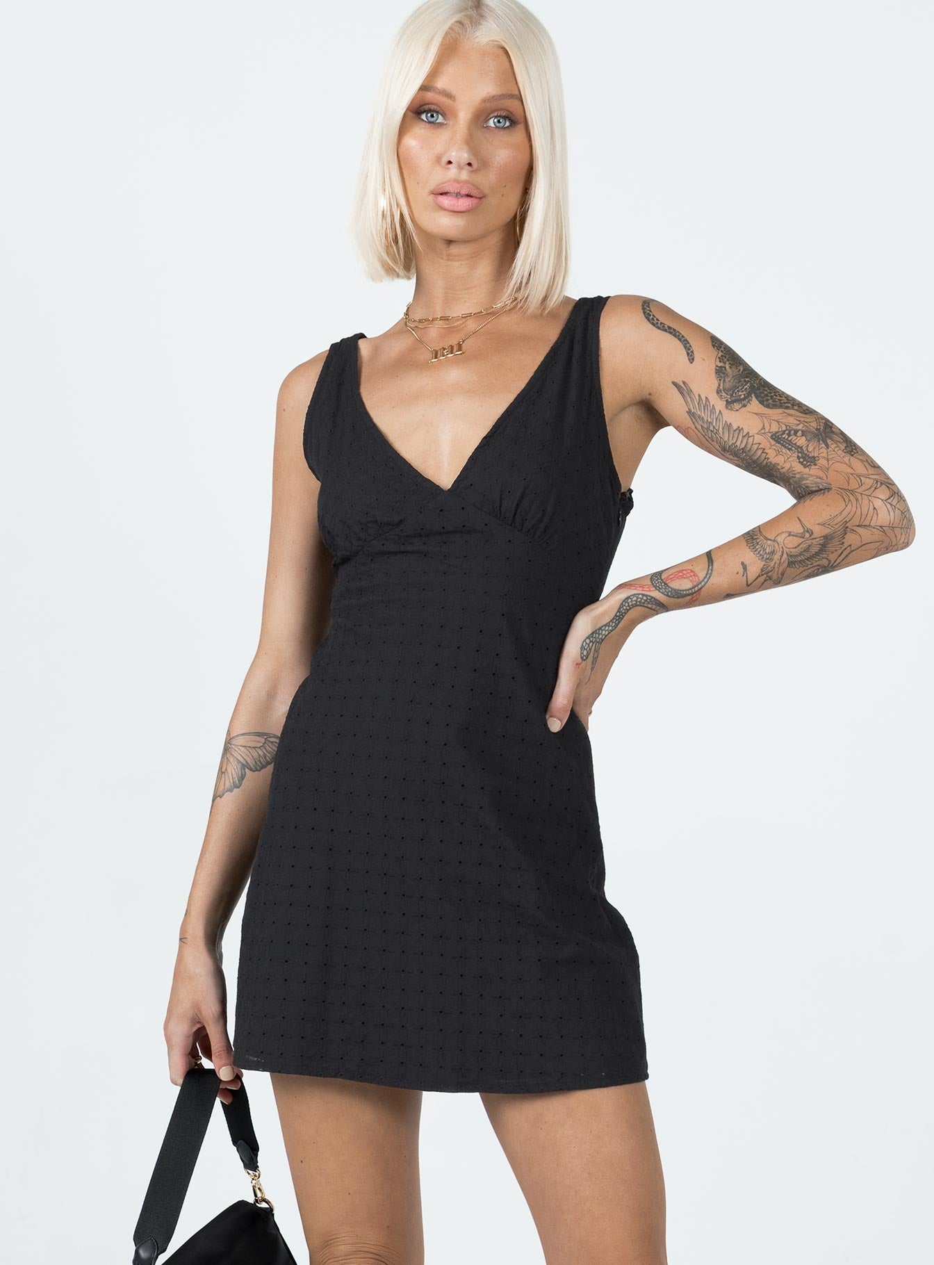 Alternative view of Nellie Mini Dress Black Anglaise