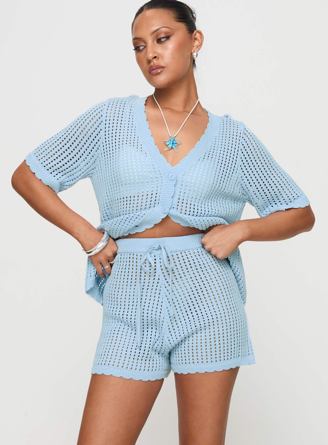 Alternative view of Beach Day Knit Set Light Blue