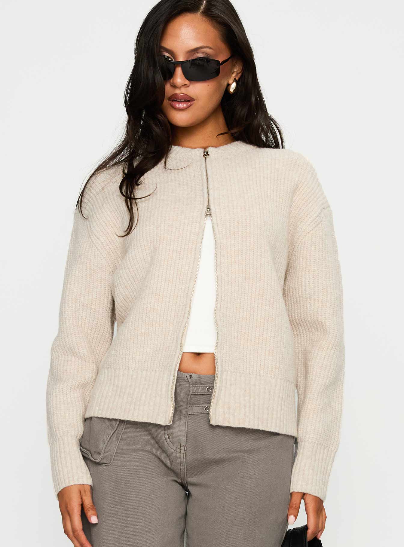 Alternative view of Lexene Zip Through Jumper Oat