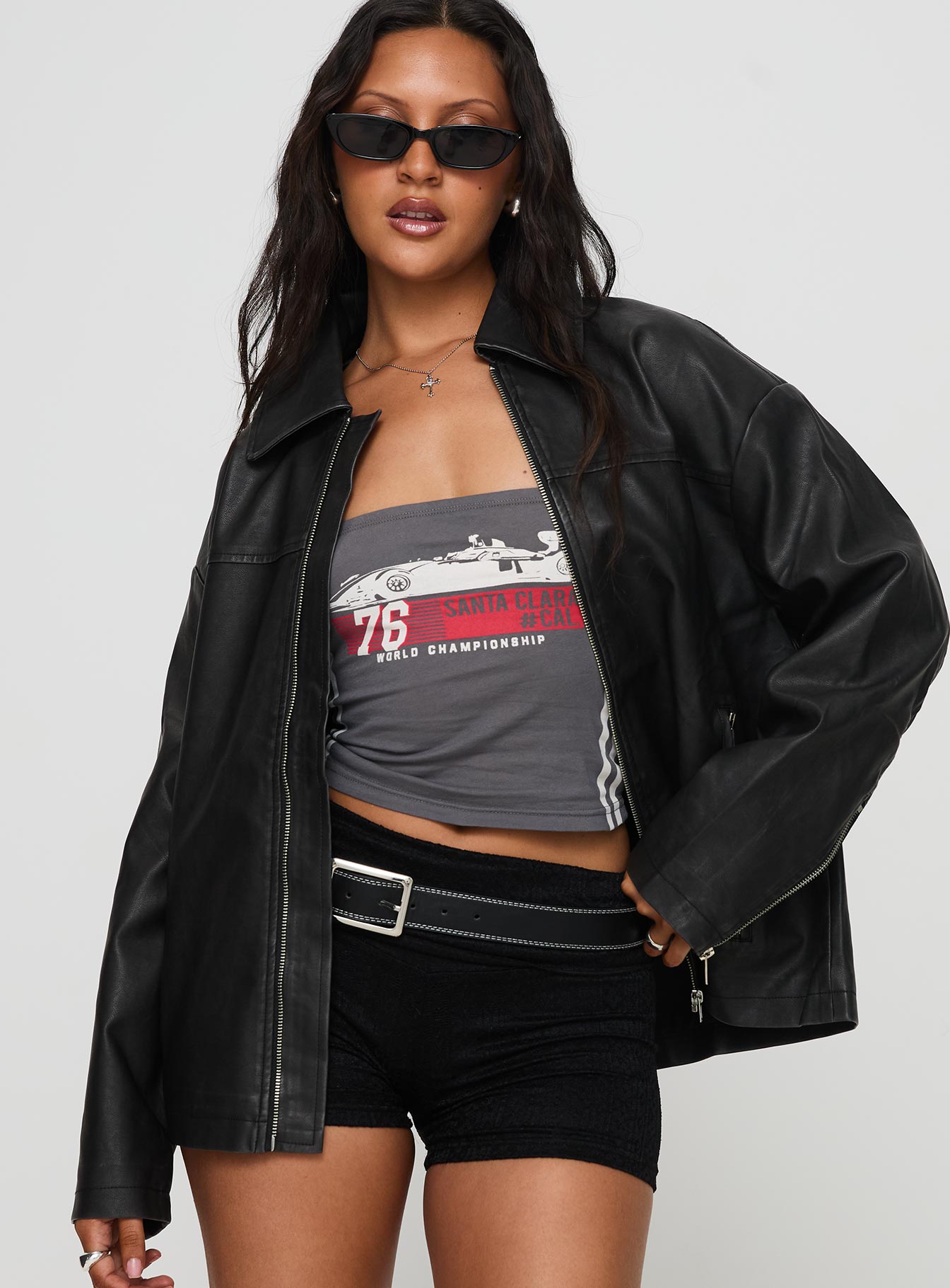 Alternative view of Napoleon Faux Leather Jacket Black