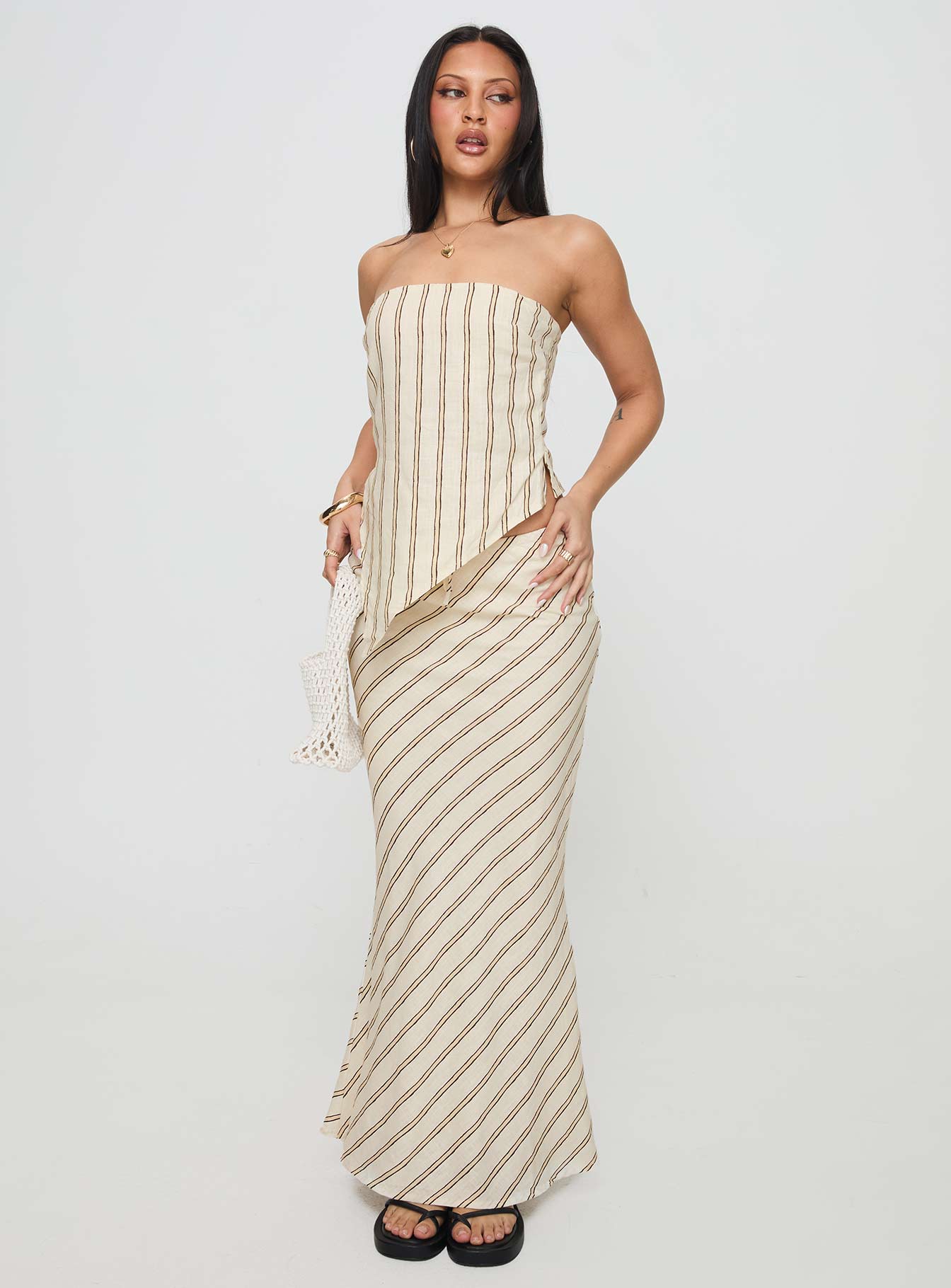 Alternative view of Mercer Linen Blend Maxi Skirt Cream