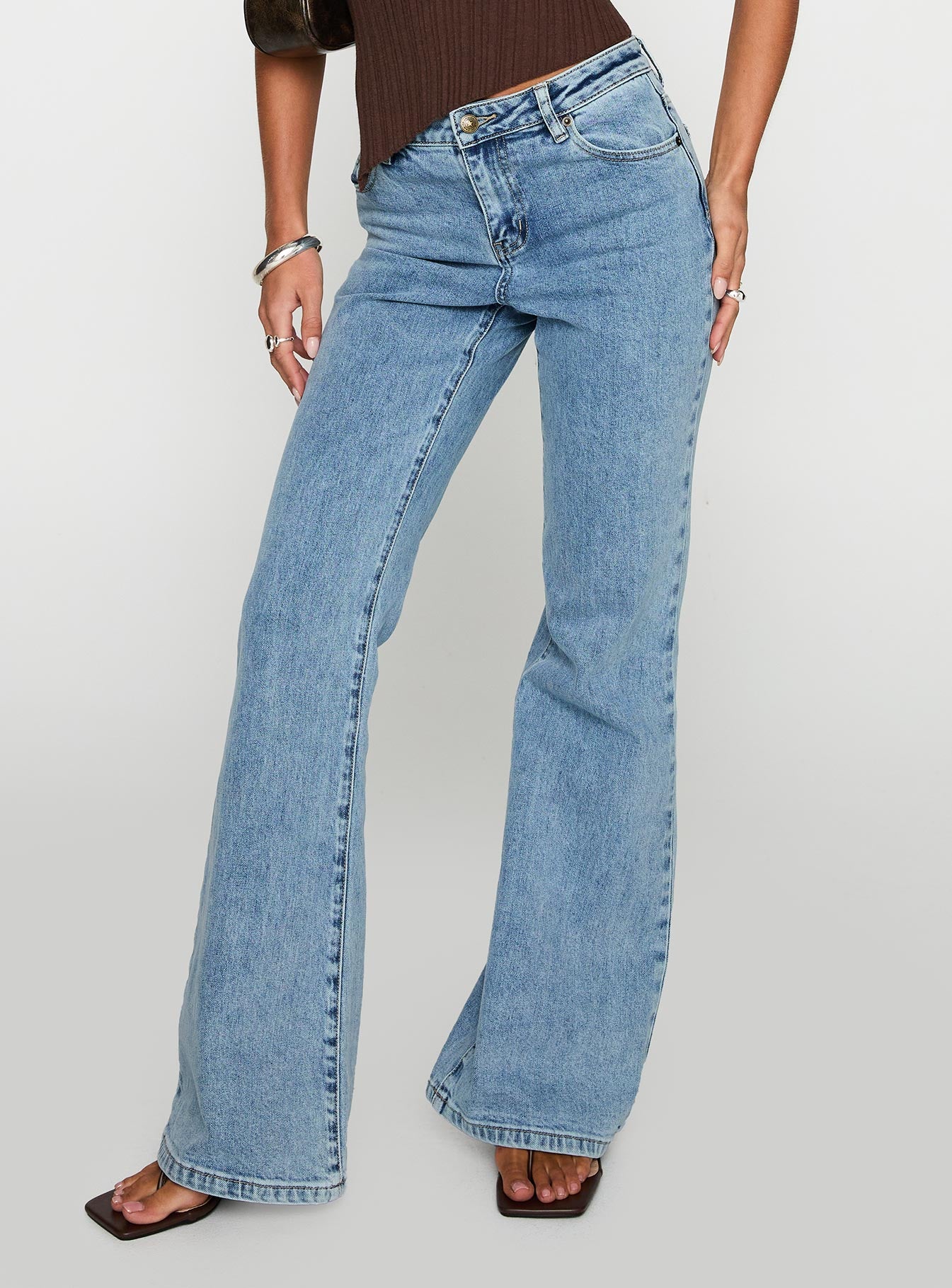 Alternative view of Magic Mirror Mid Rise Bootleg Jeans Ice Wash Petite