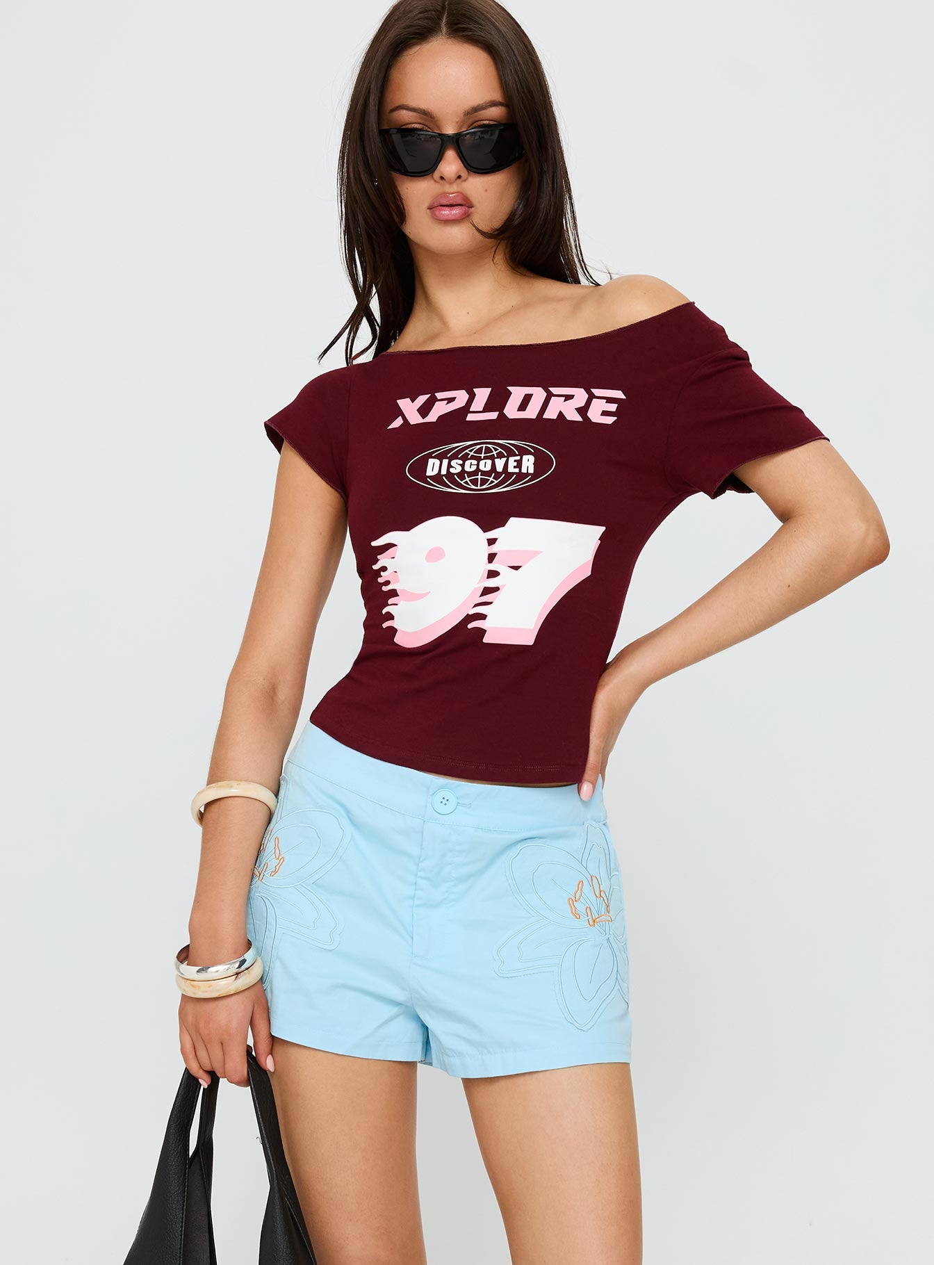Leleia Embroidered Shorts Blue - Image 2