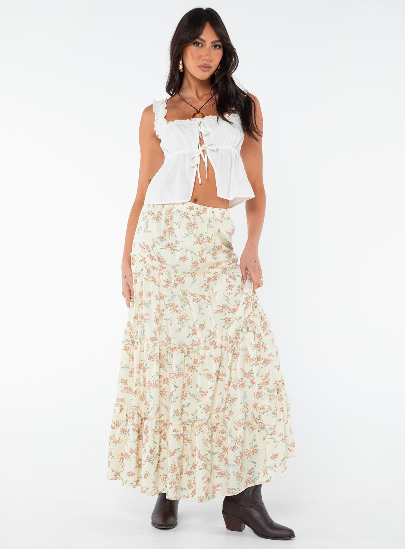 Alternative view of Miriah Maxi Skirt Cream Floral