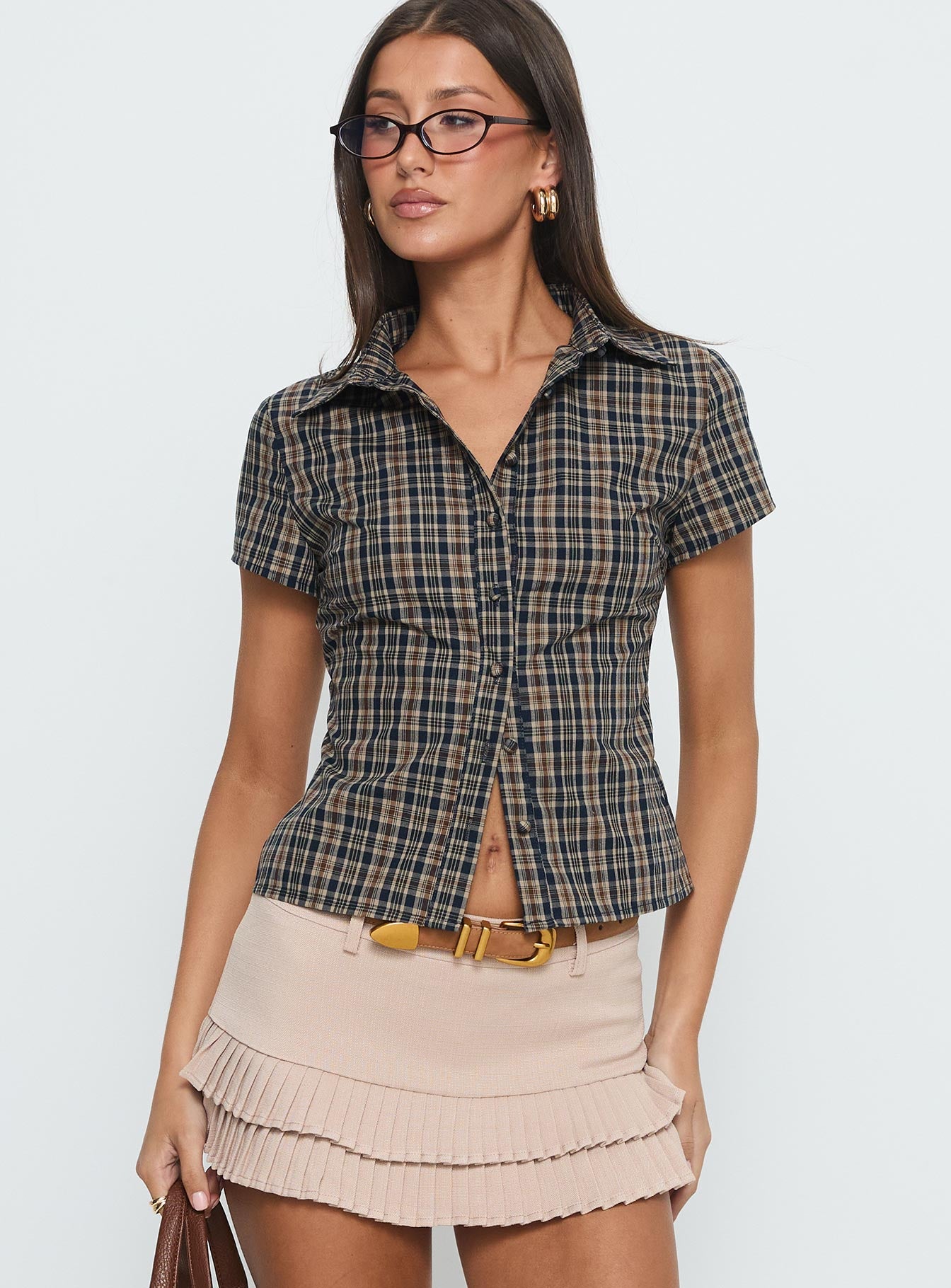Alternative view of Lift Off Button Up Top Multi Check