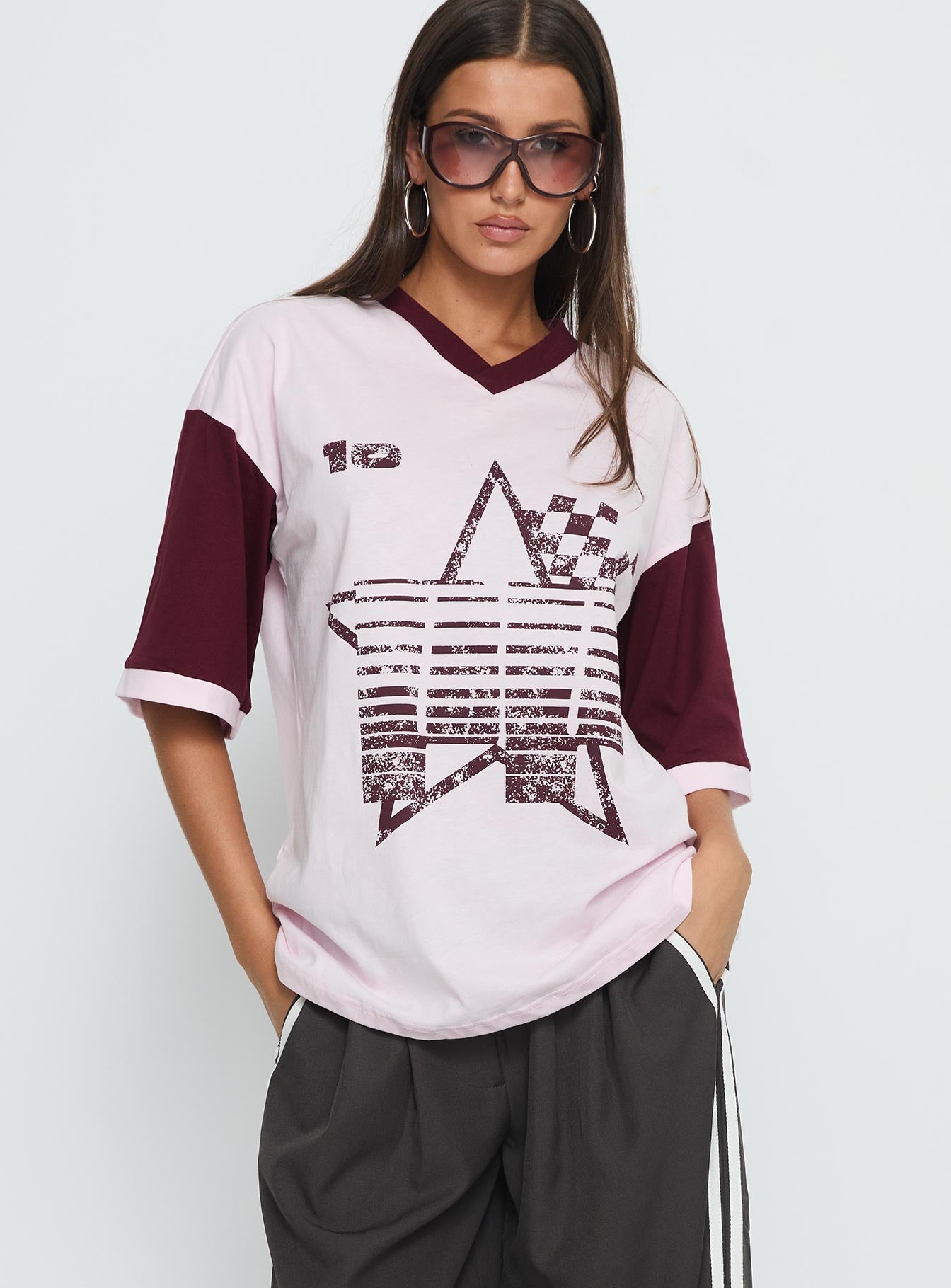 Alternative view of Nachell Short Sleeve Moto Top Pink