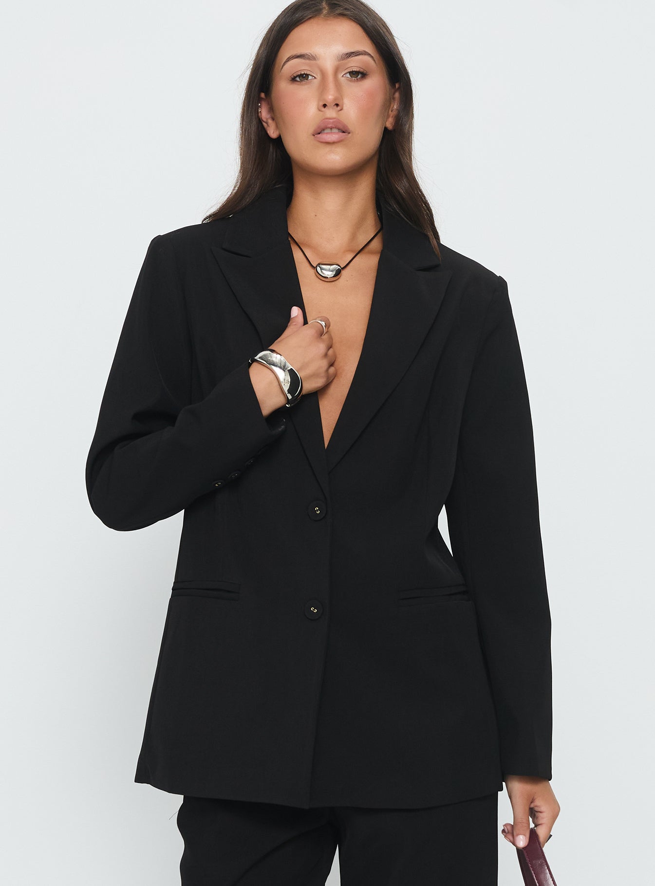 Alternative view of Crowd Pleaser Oversized Blazer Black