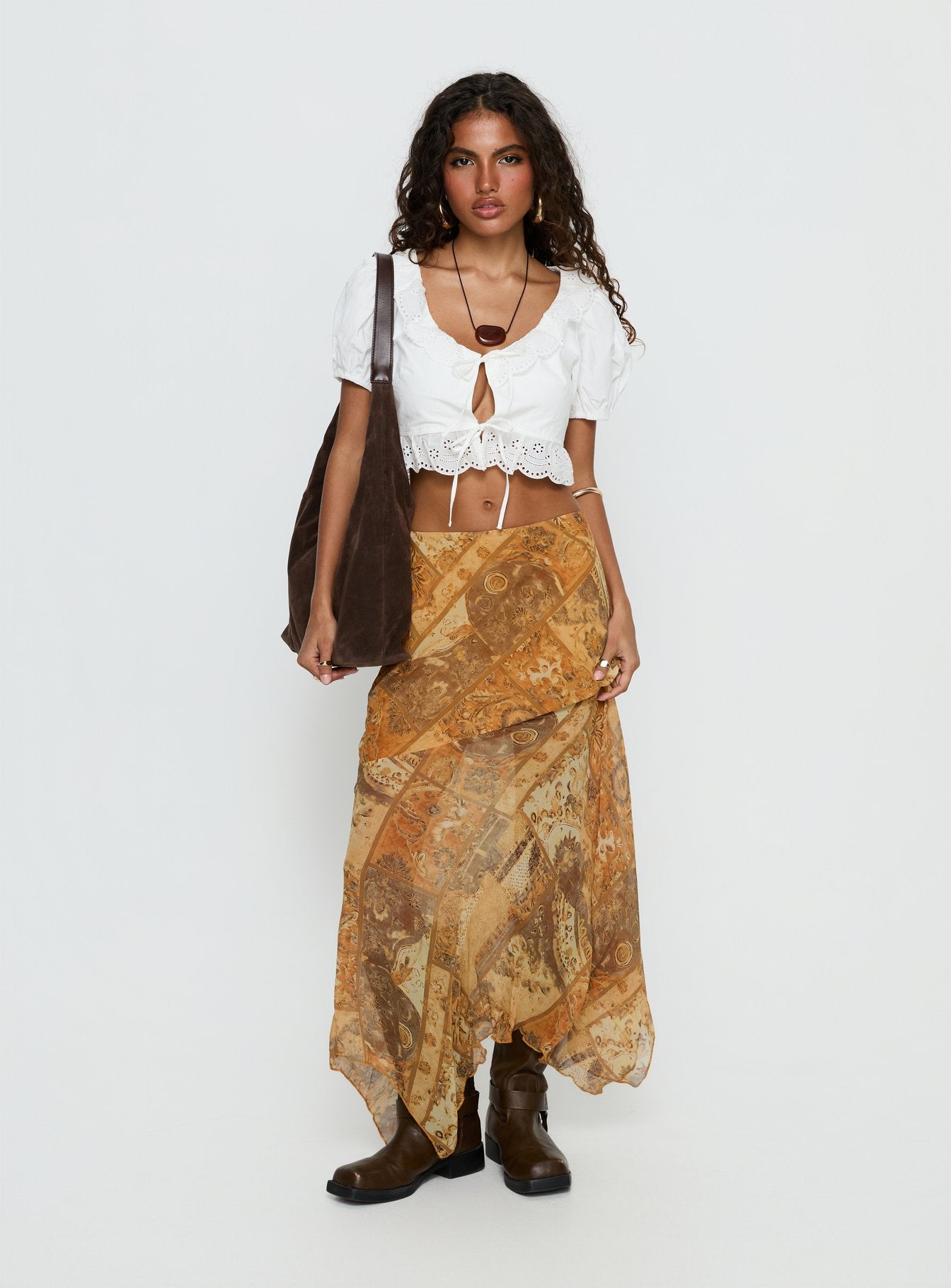 Alternative view of Lyanna Hanky Hem Maxi Skirt Multi