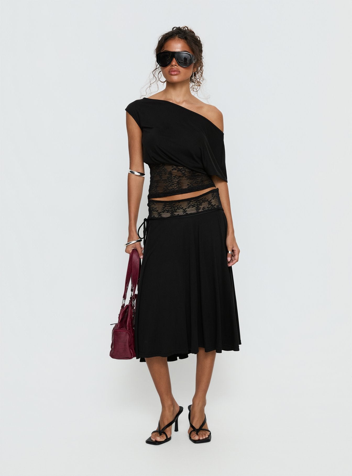 Alternative view of Marienna Lace Midi Skirt Black