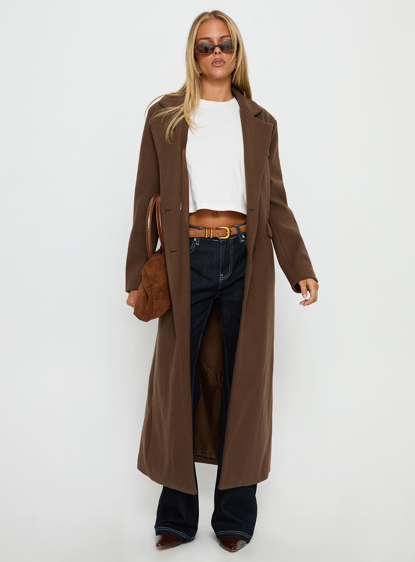 Alternative view of Lovergirl Longline Coat Brown