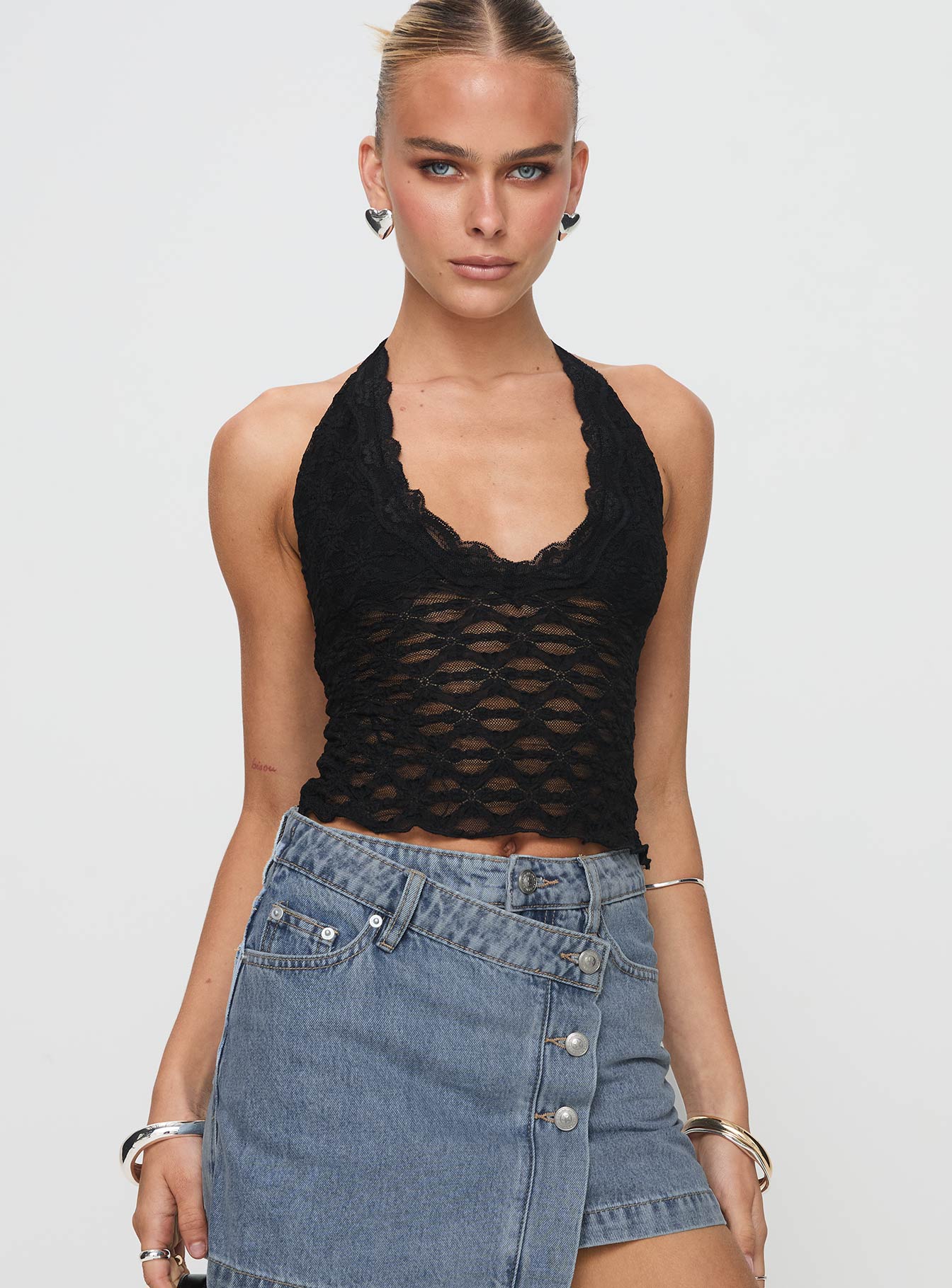 Alternative view of Only Angel Halter Top Black