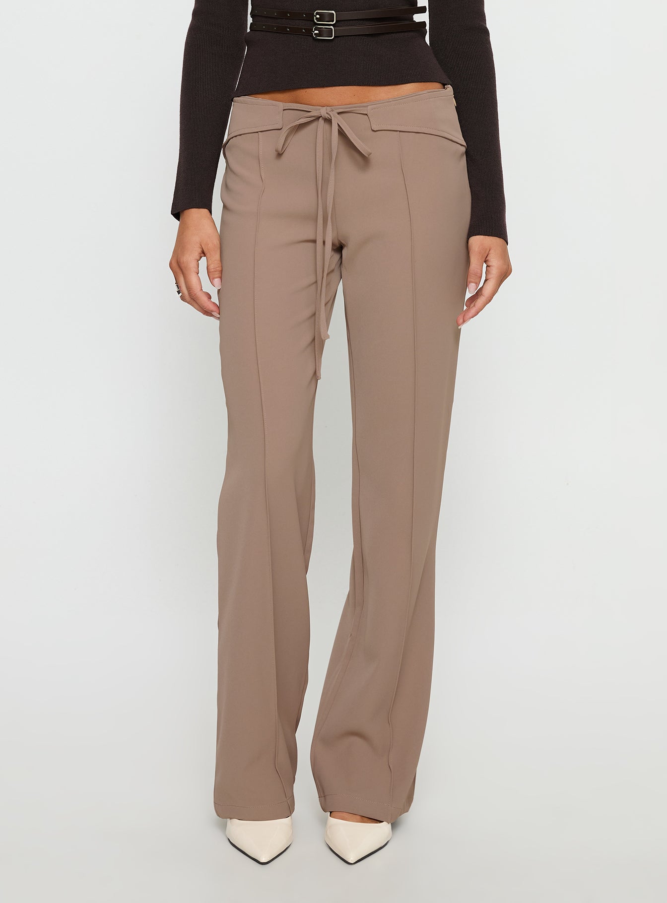 Alternative view of Narratives Wrap Tie Trouser Pant Taupe