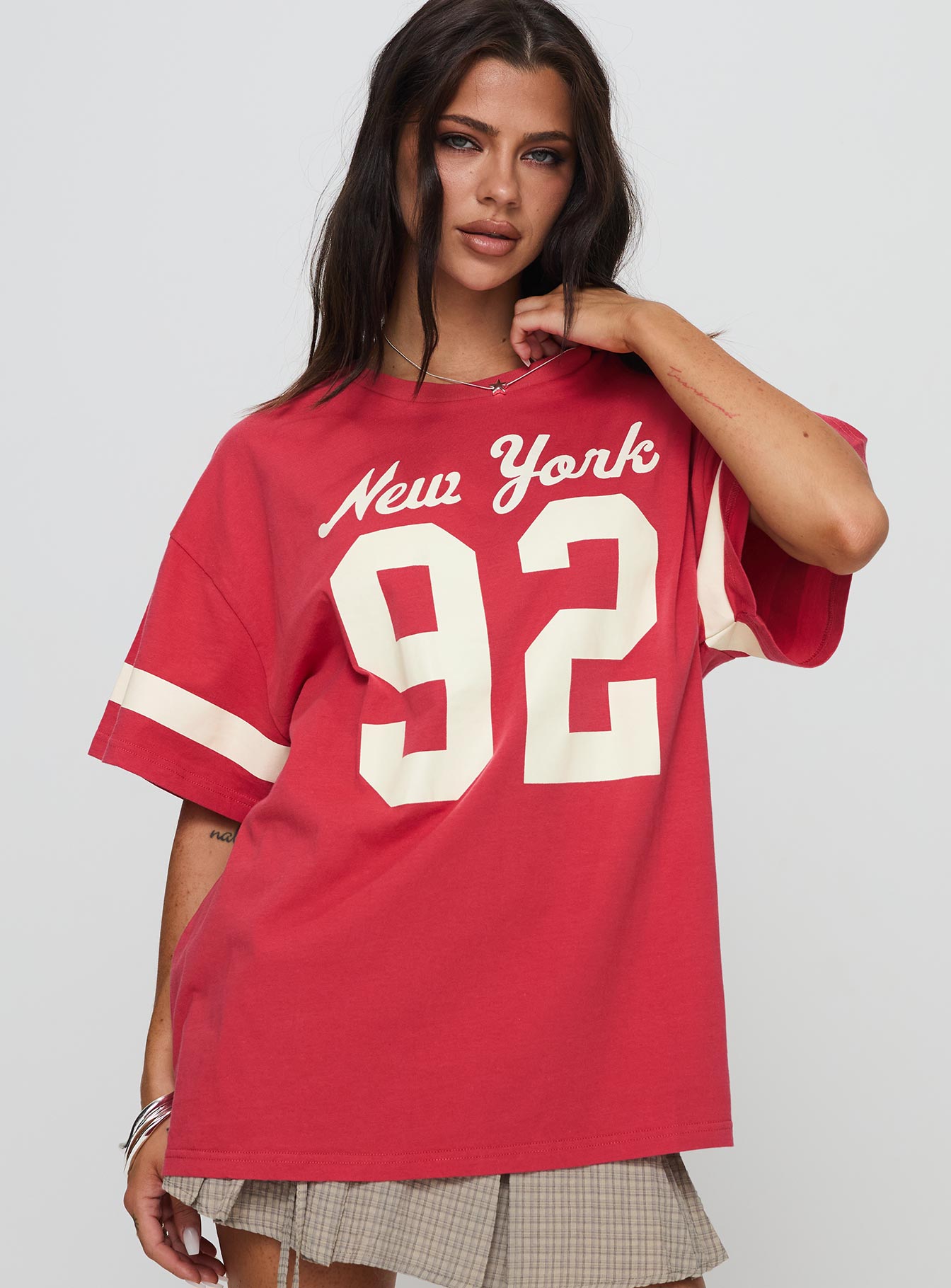 Alternative view of New York 95 Oversized Tee Red