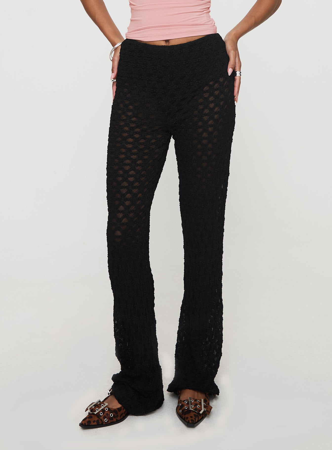 Alternative view of Call It What You Want Mesh Pants Black