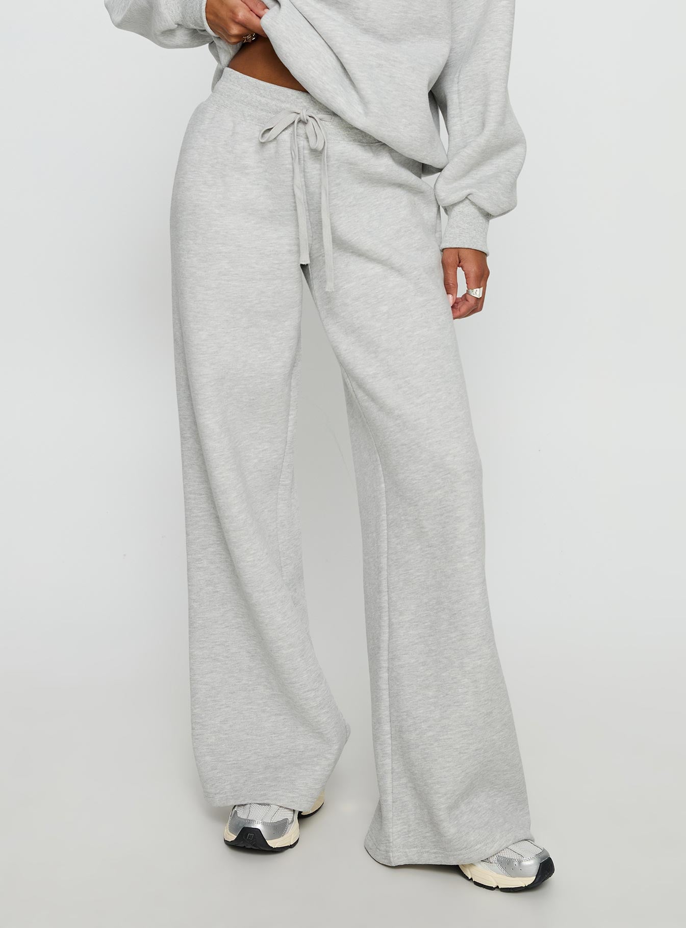 Alternative view of Princess Polly Stargirl Wide Leg Sweat Pants Grey Marle