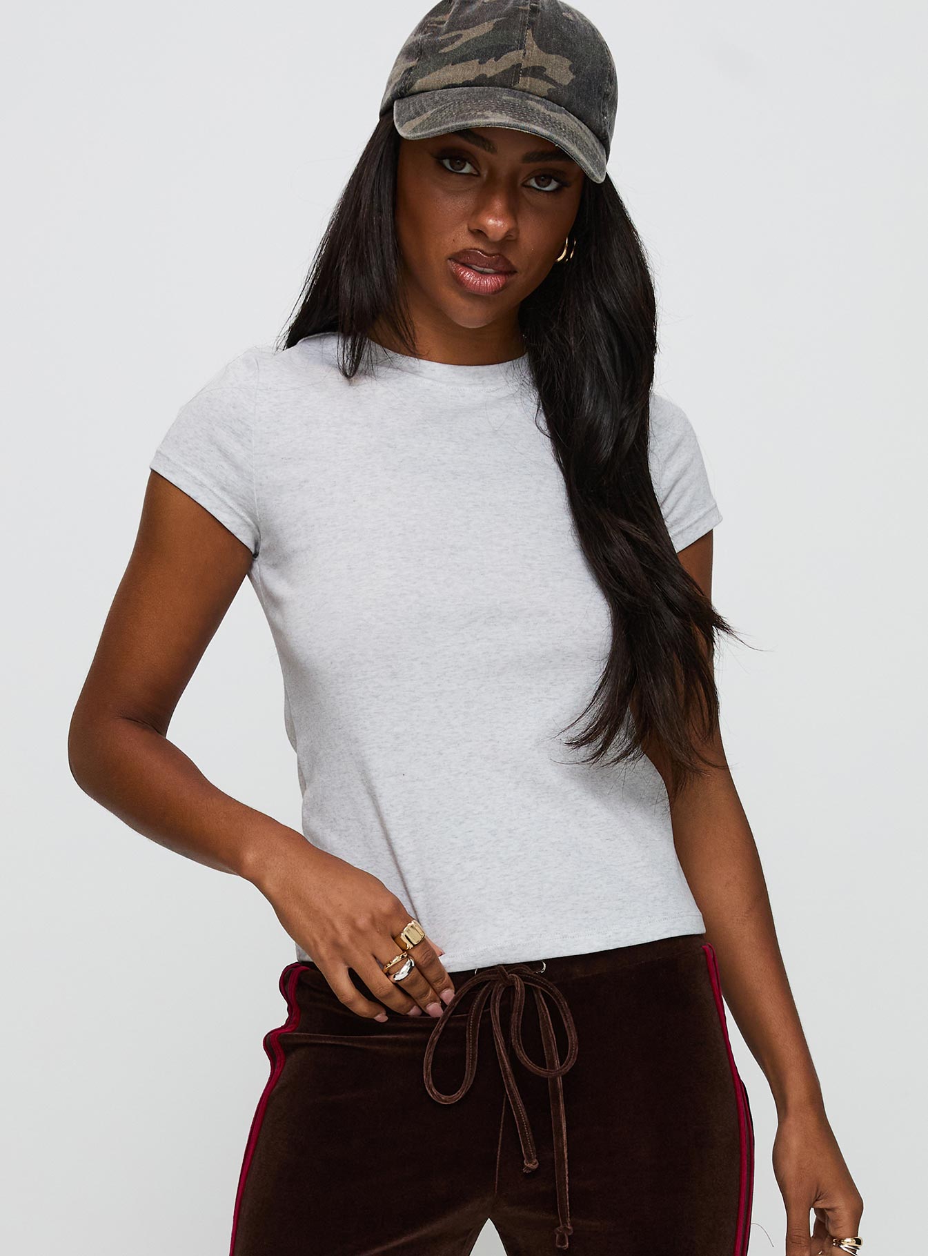 Alternative view of Prestige Longline Baby Tee Grey