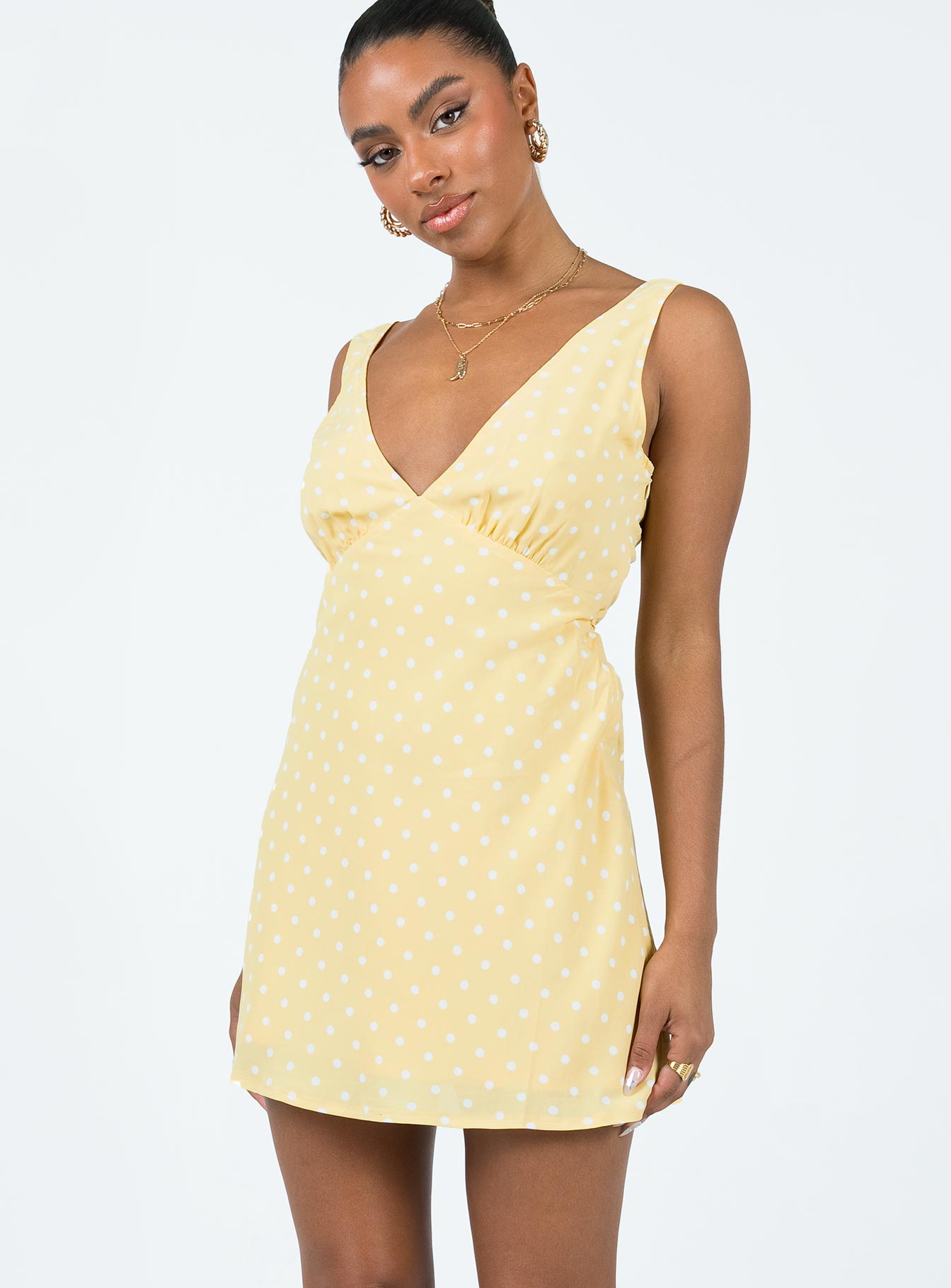 Alternative view of Nellie Mini Dress Yellow Polka Dot