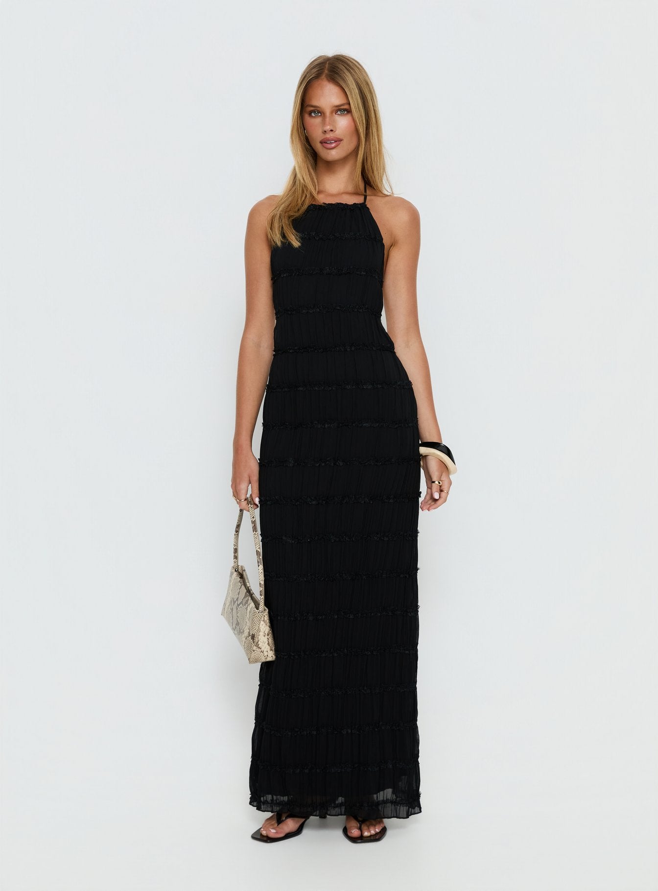 Alternative view of Klarissa Halter Maxi Dress Black