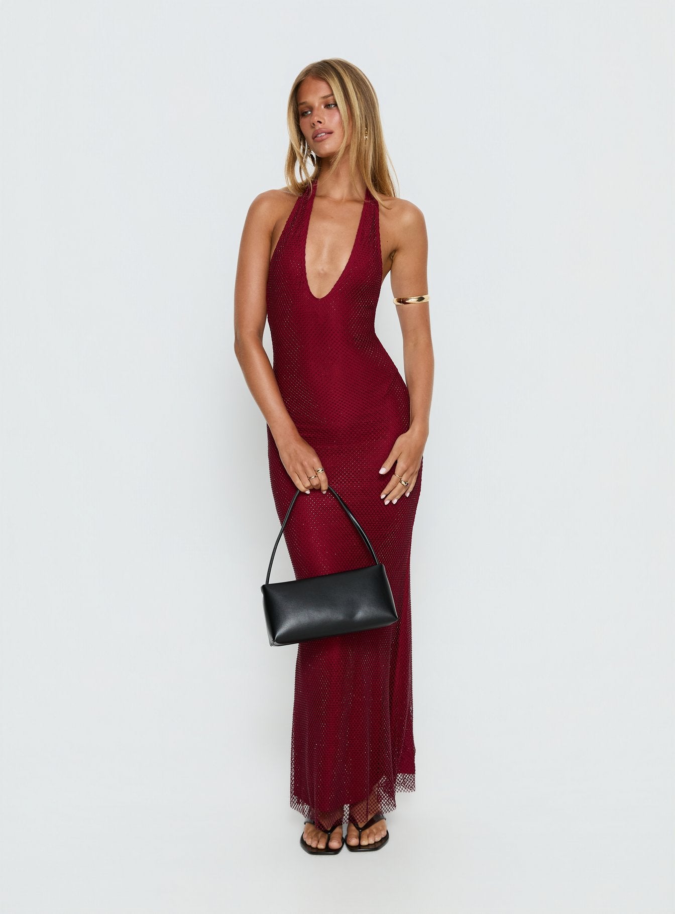 Alternative view of Earls Halter Maxi Dress Red