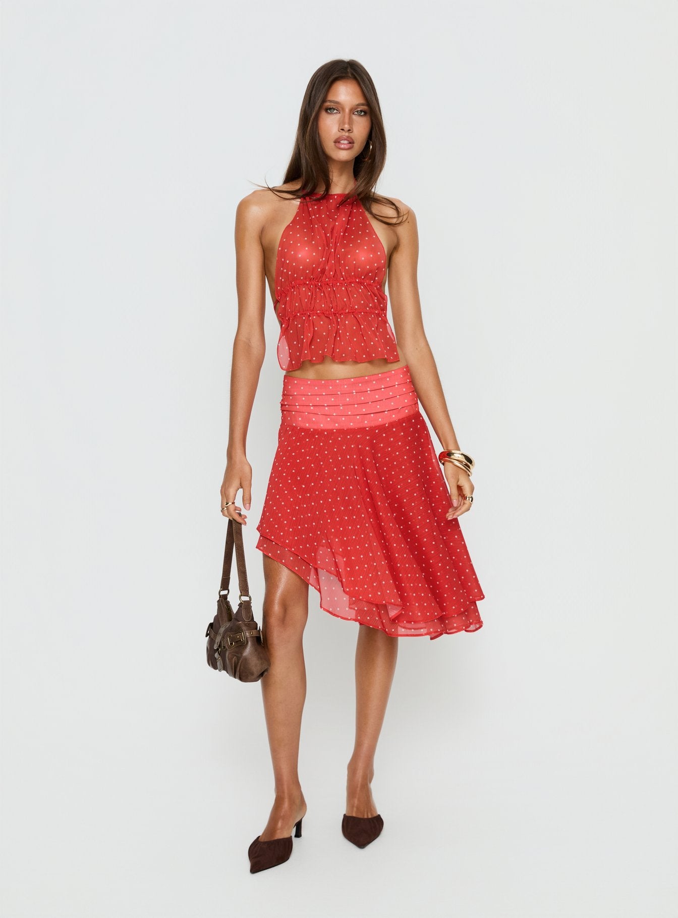 Alternative view of Legacy Midi Skirt Tomato Polka
