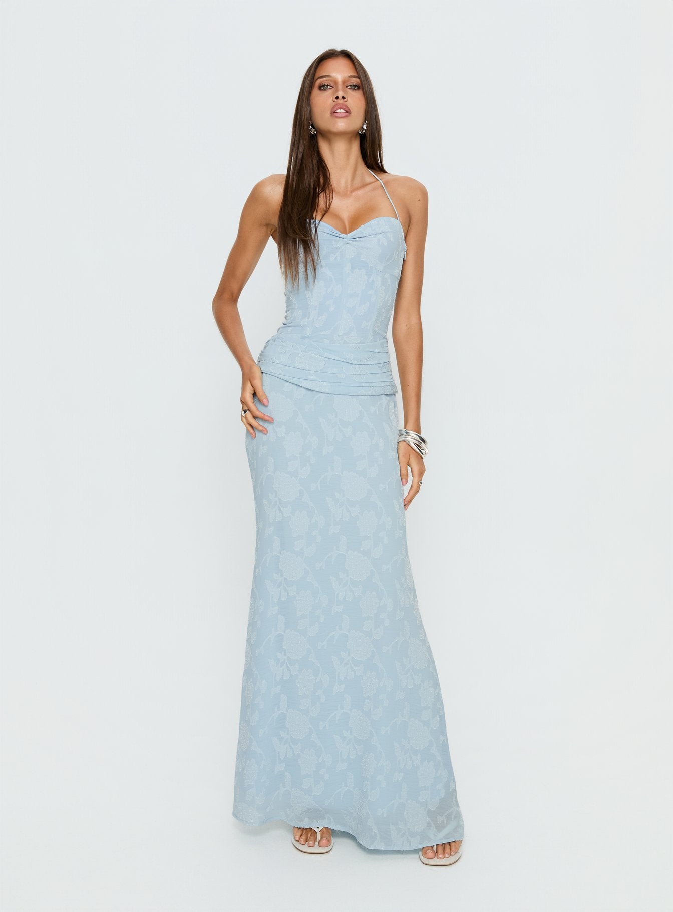 Love From Portofino Corset Maxi Dress Blue - Image 2