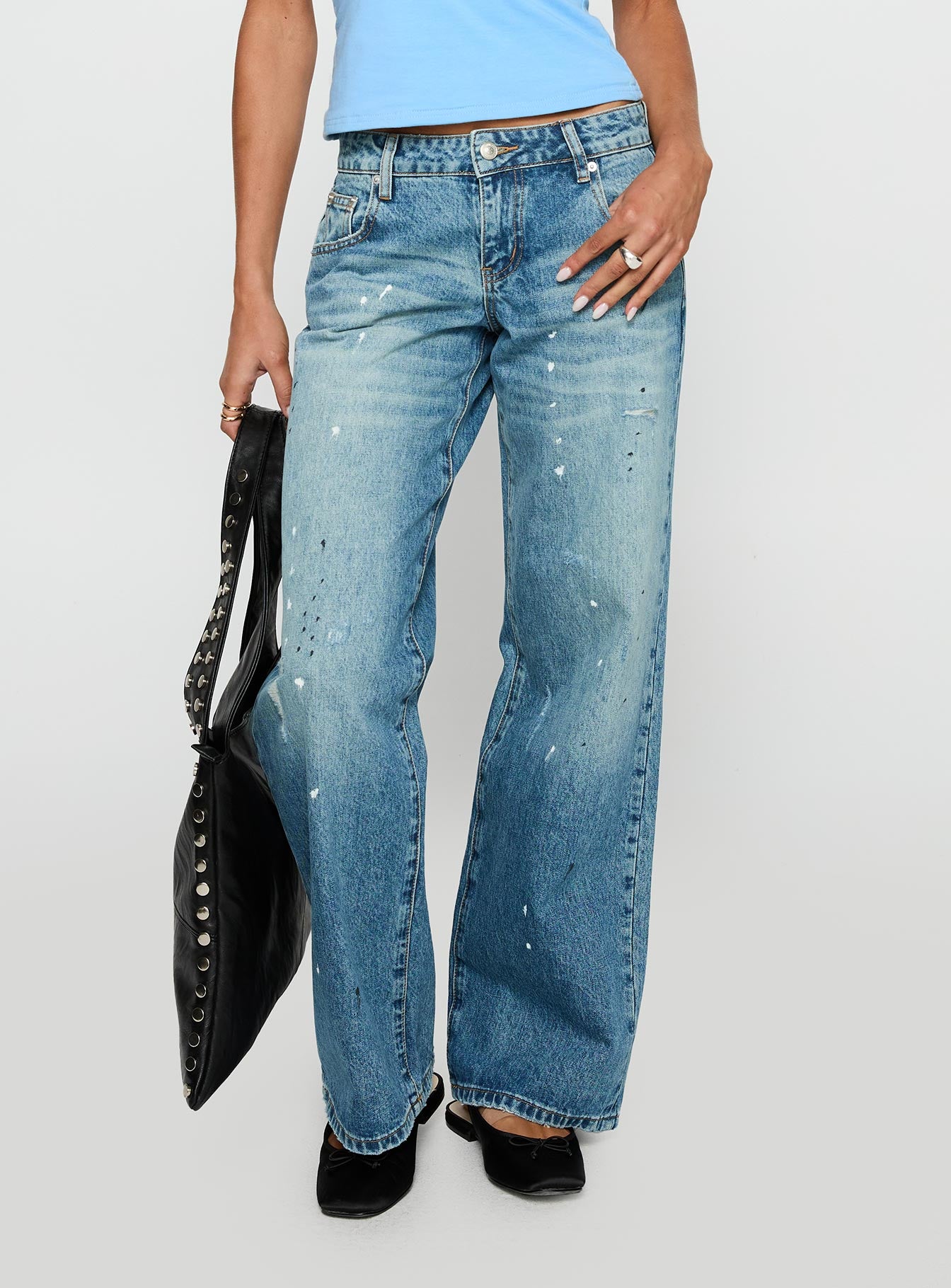 Alternative view of Picasso Mid Rise Straight Leg Jeans Mid Blue